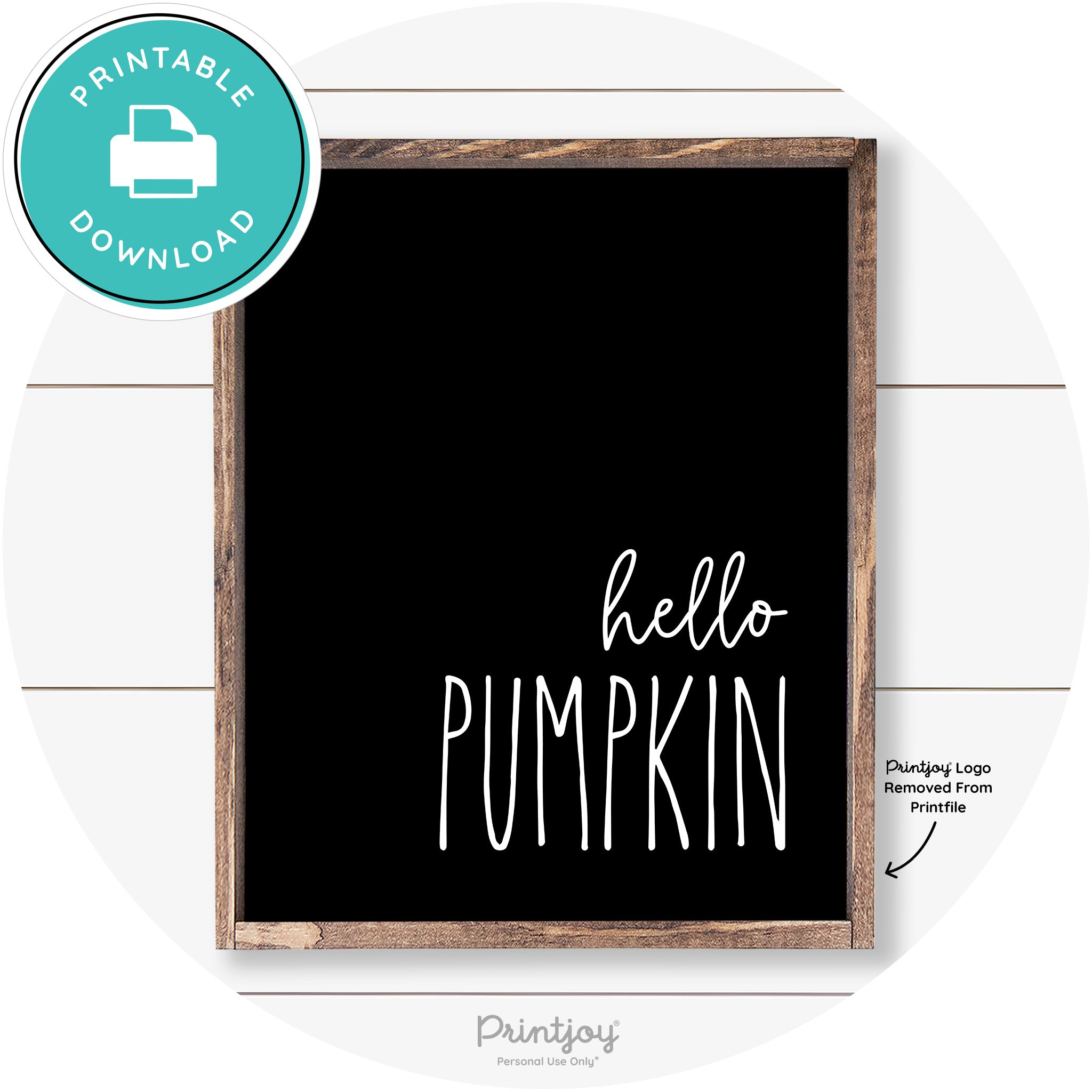 Hello Pumpkin Cute Fun Simple Farmhouse Wall Art Free Printable