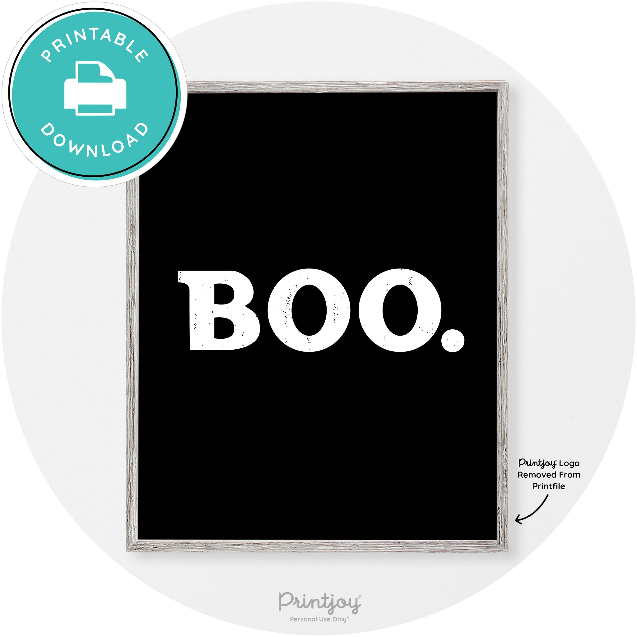 Boo Halloween Modern Vintage Wall Art Decor Free Printable