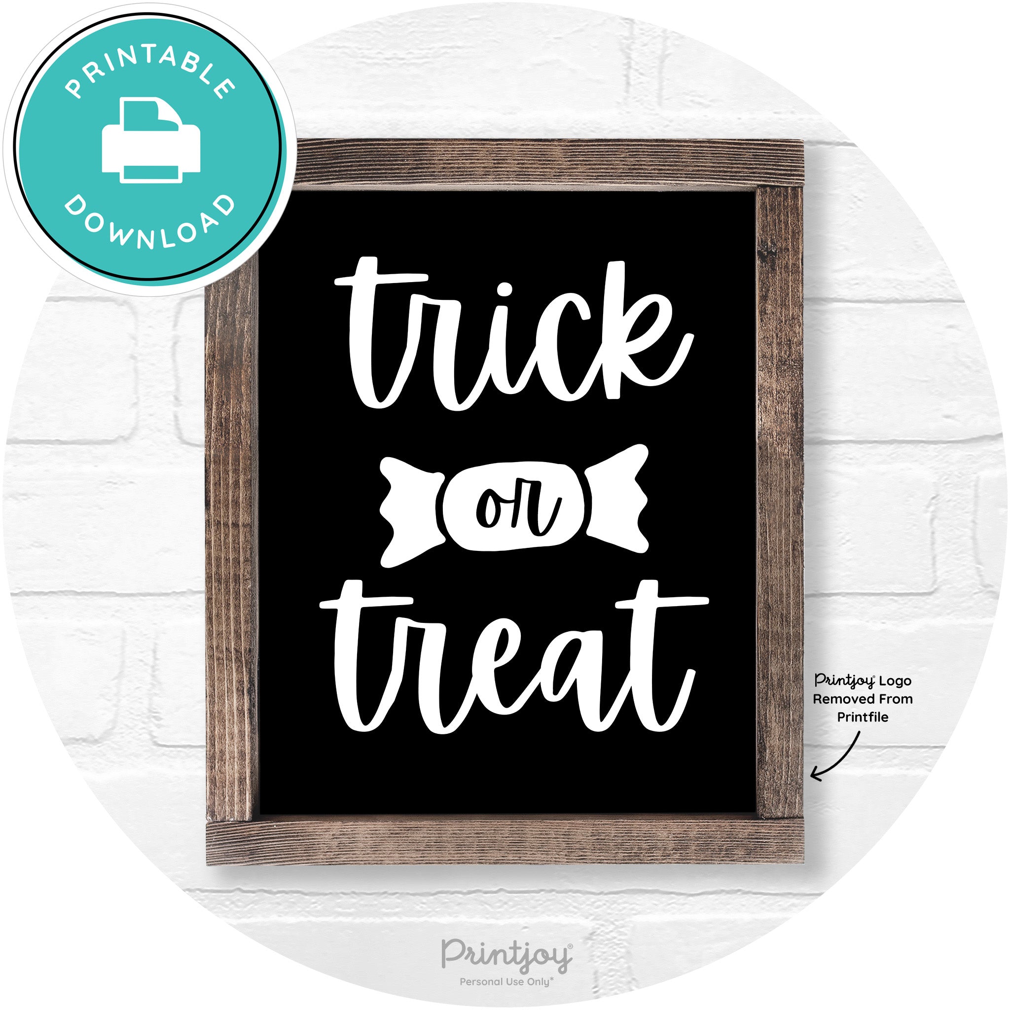Trick Or Treat Halloween Rustic Farmhouse Wall Art Free Printable