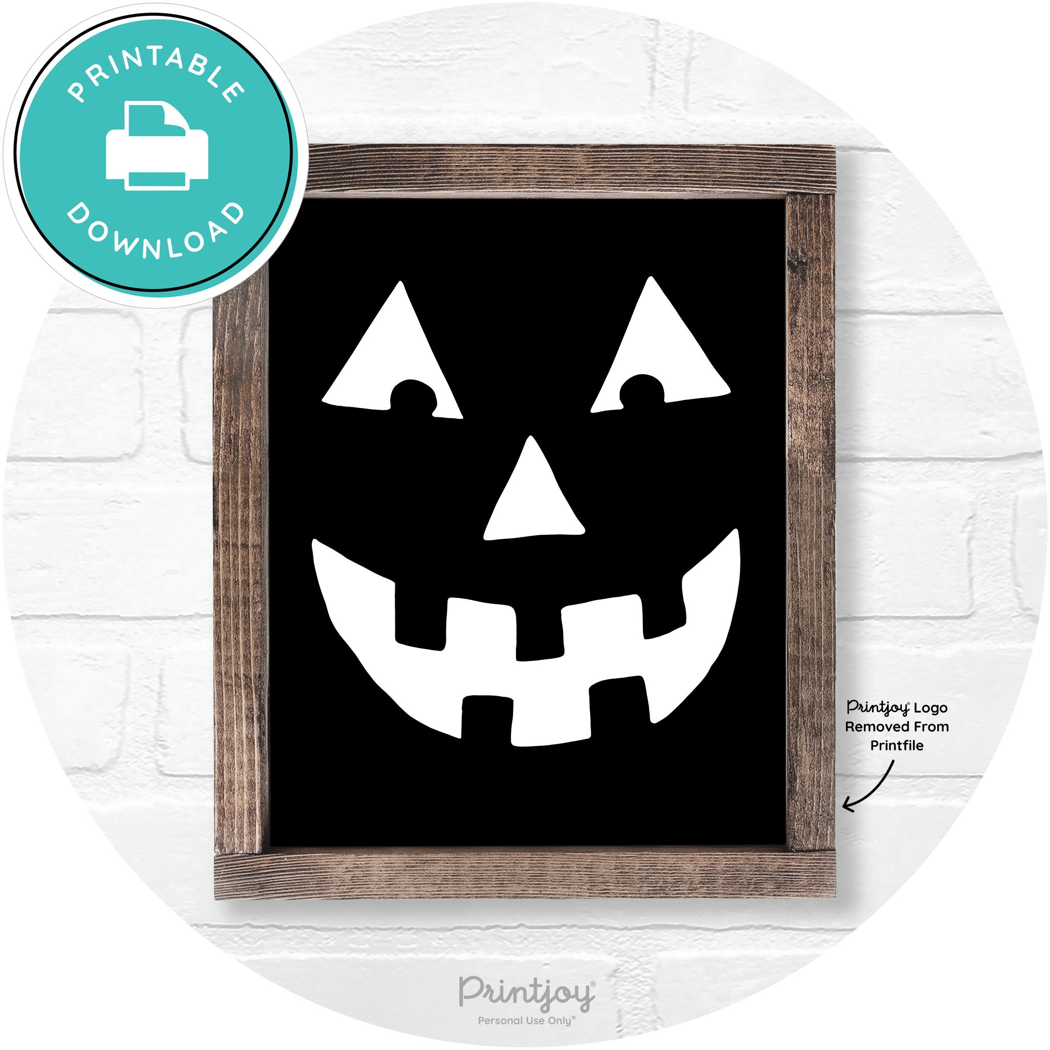 Jack O Lantern Halloween Rustic Farmhouse Wall Art Printable