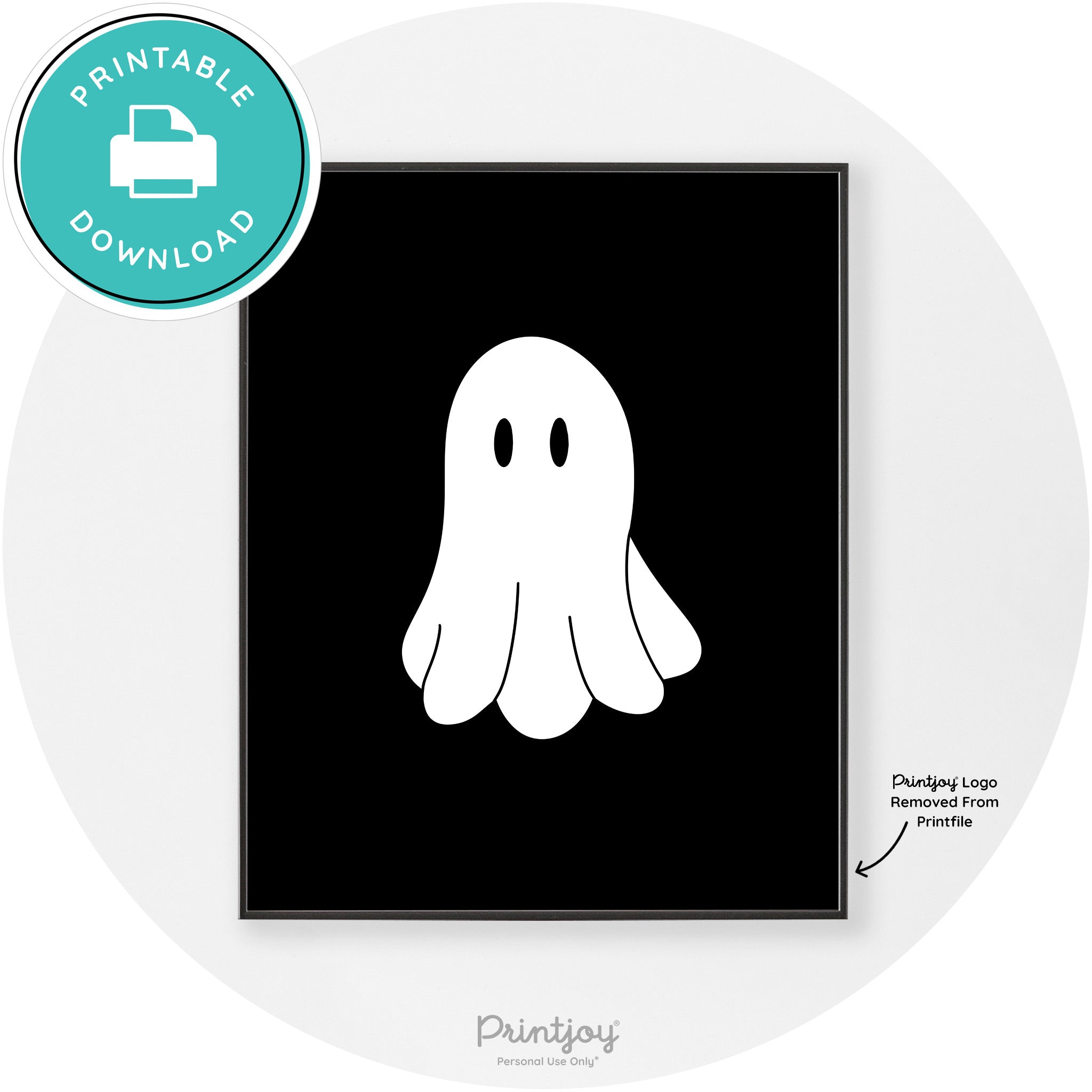Halloween Cute Ghost Modern Chic Wall Art Decor Free Printable - Printjoy