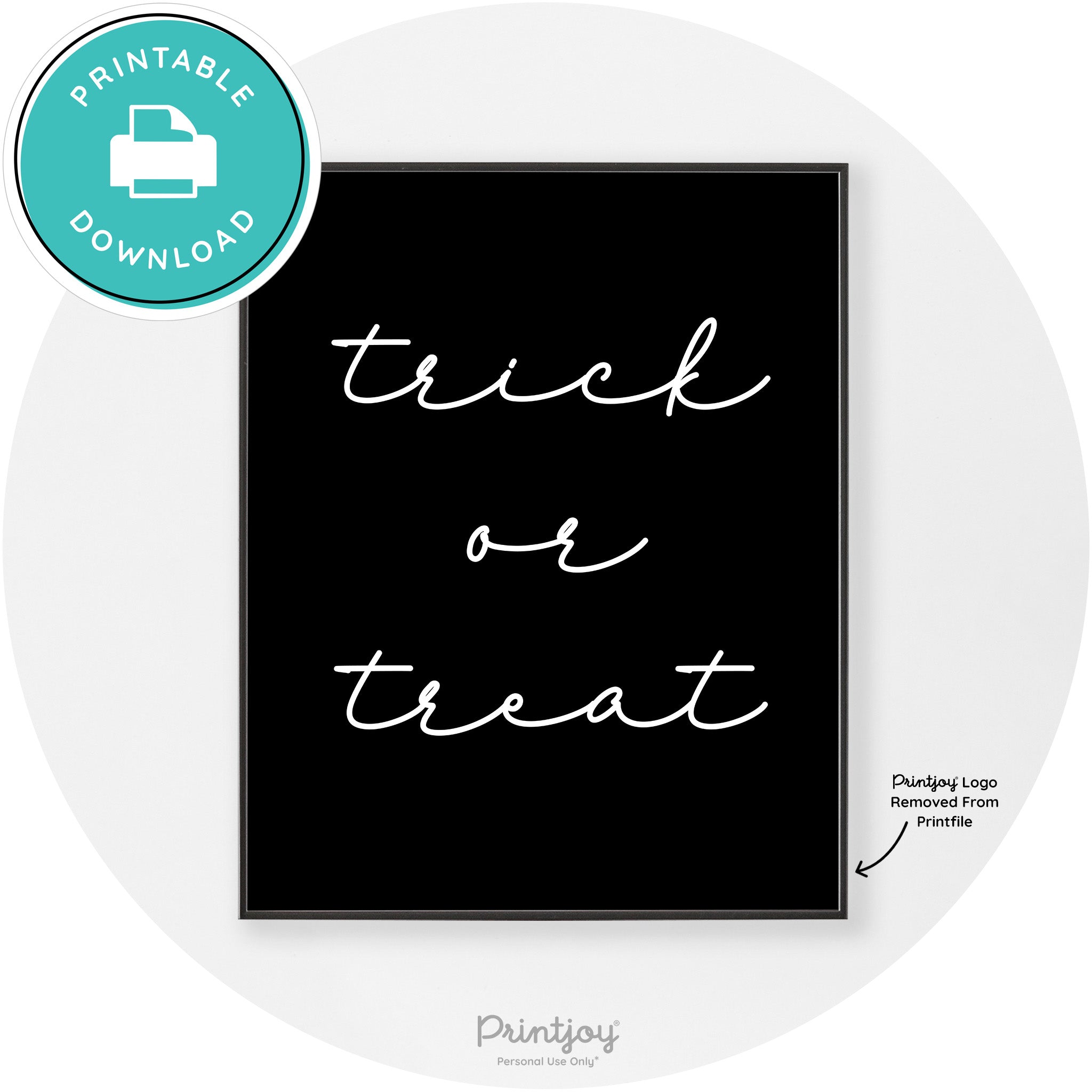 Halloween Cute Trick Or Treat Modern Chic Wall Art Printable - Printjoy