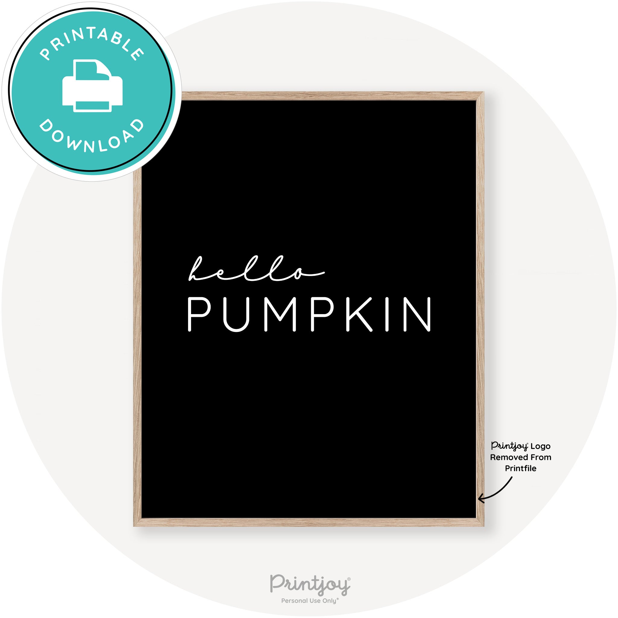 Hello Pumpkin Simple Cute Modern Chic Decor Wall Art Free Printable - Printjoy
