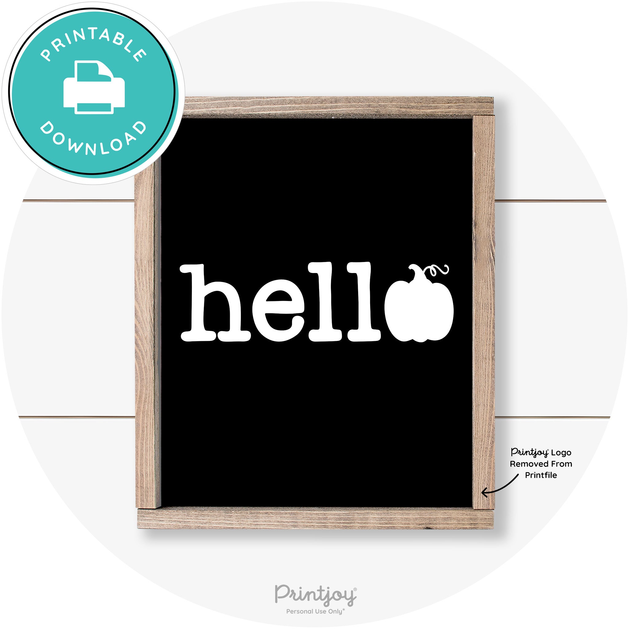Hello Pumpkin Fall Autumn Cute Farmhouse Wall Art Free Printable