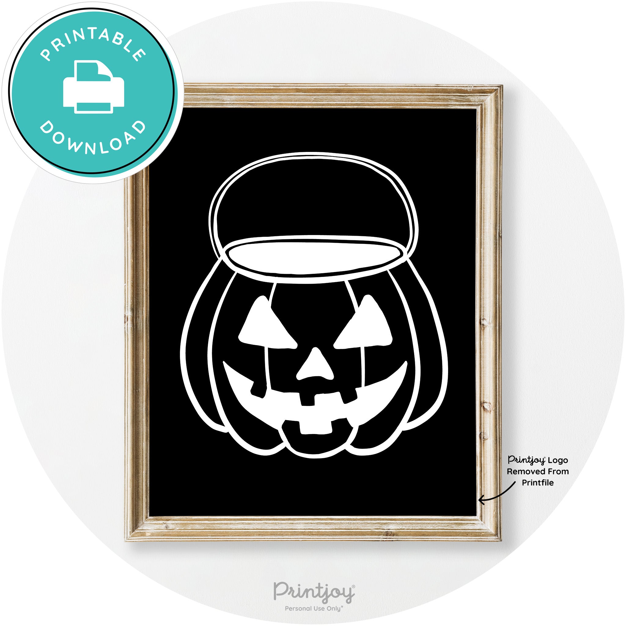 Jack O Lantern Treat Bucket Vintage Halloween Wall Art Free Printable