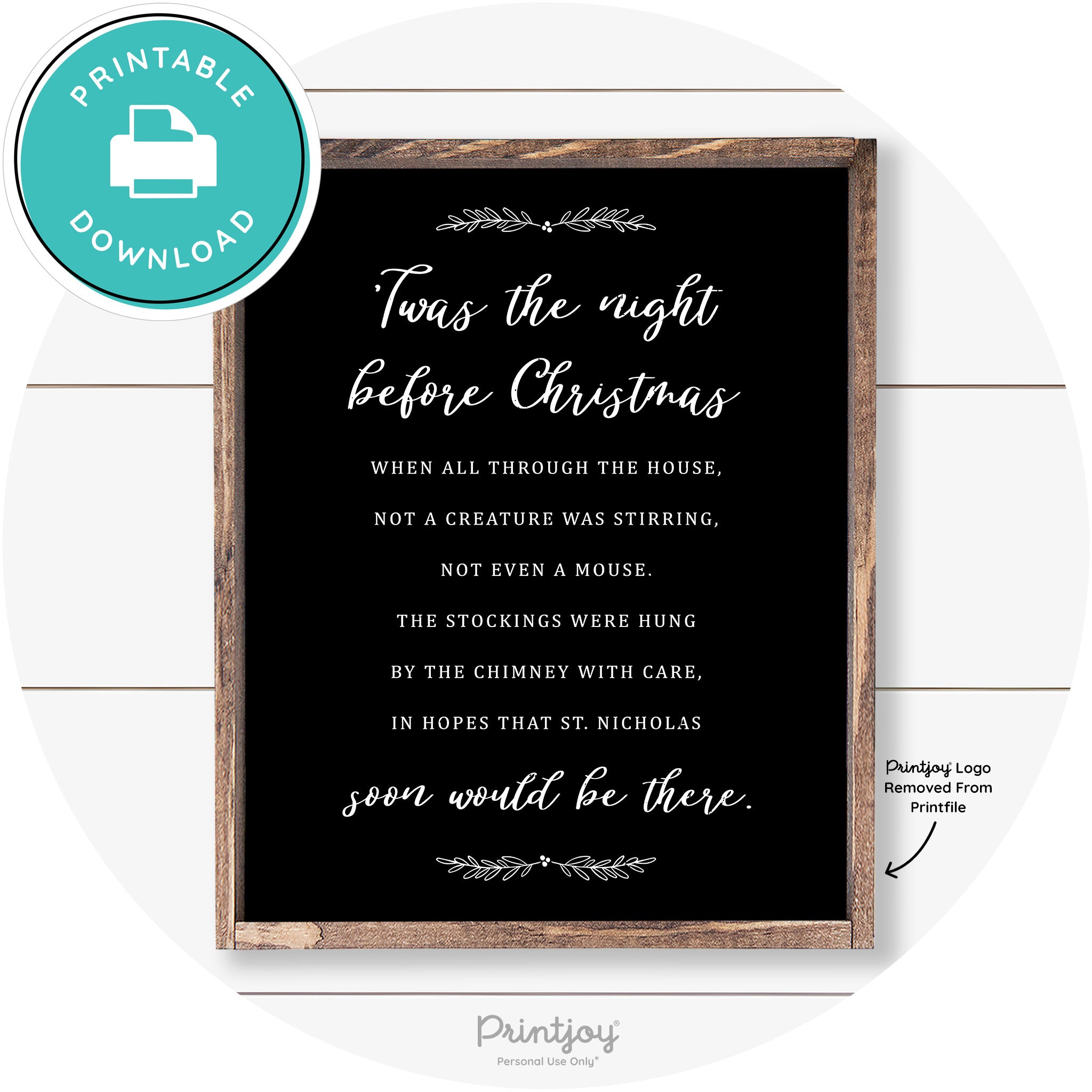 'Twas The Night Before Christmas Farmhouse Wall Art Free Printable