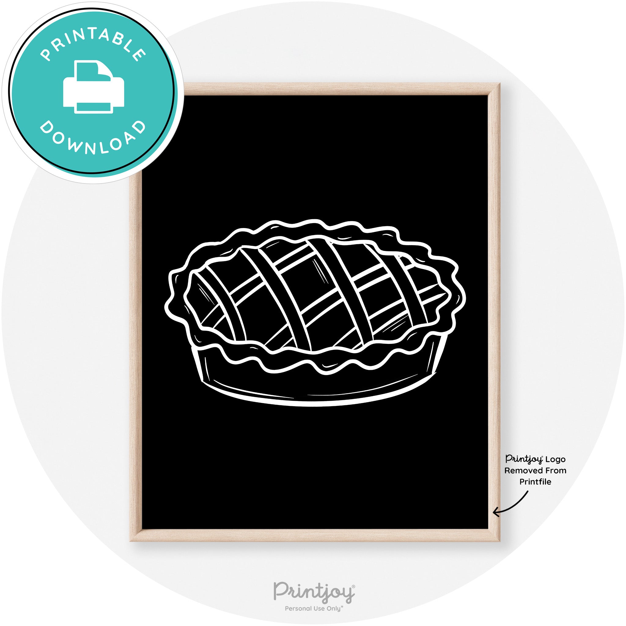 Pie Drawing Thanksgiving Modern Transitional Wall Art Free Printable