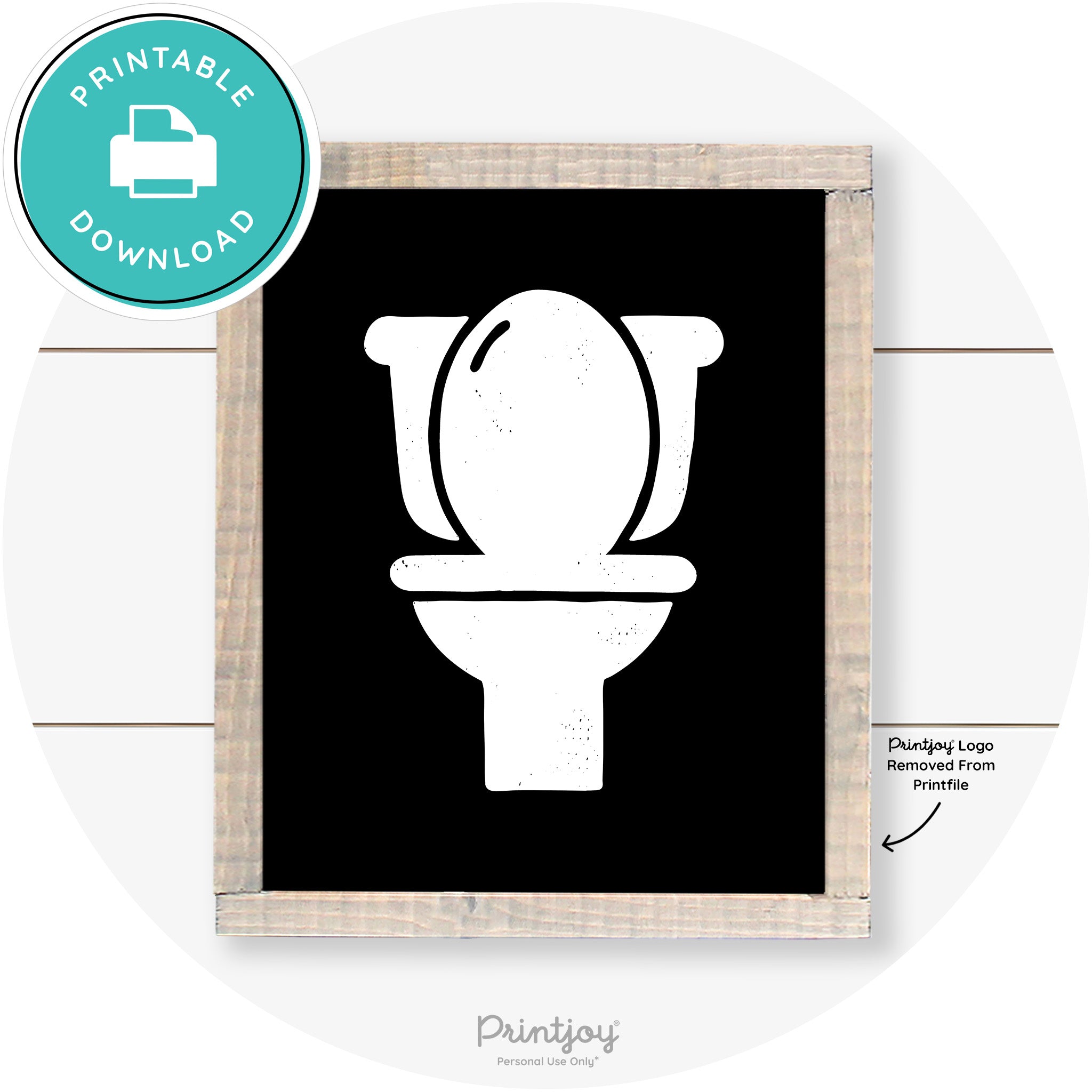 Toilet Seat Bathroom Sign Farmhouse Wall Art Decor Free Printable