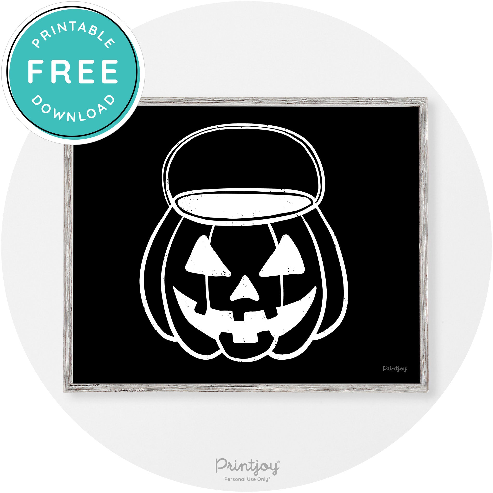 Jack O Lantern Treat Bucket Vintage Halloween Wall Art Free Printable - Printjoy