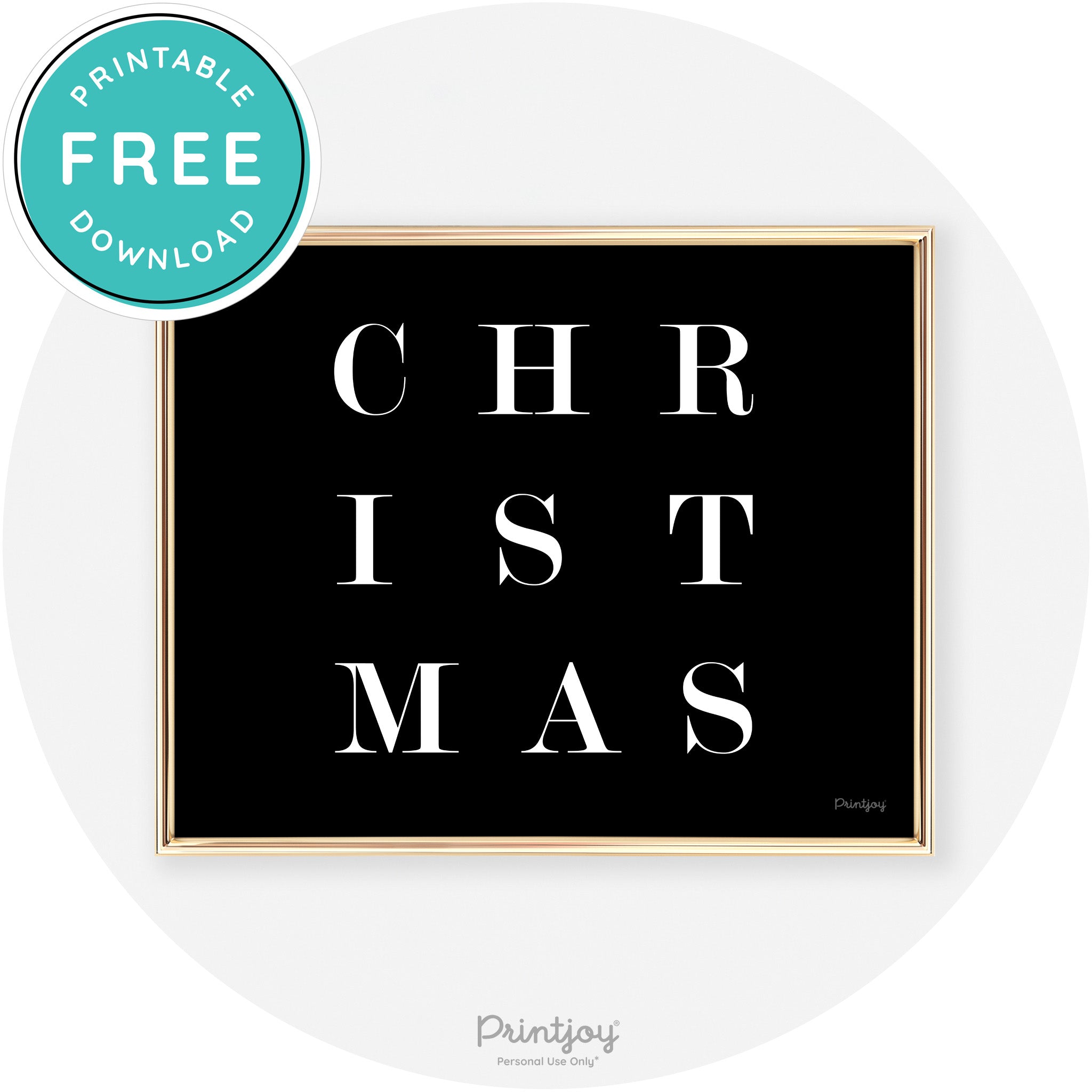 Christmas Typography Cute Modern Chic Decor Wall Art Free Printable