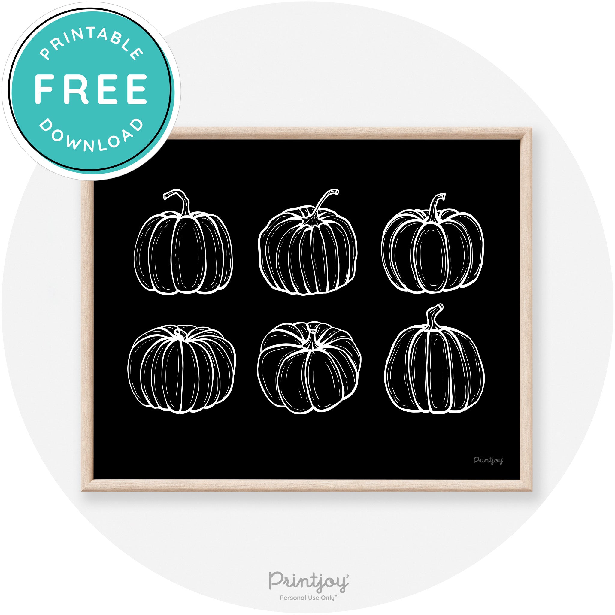 Fall Pumpkin Drawings Transitional Decor Wall Art Free Printable