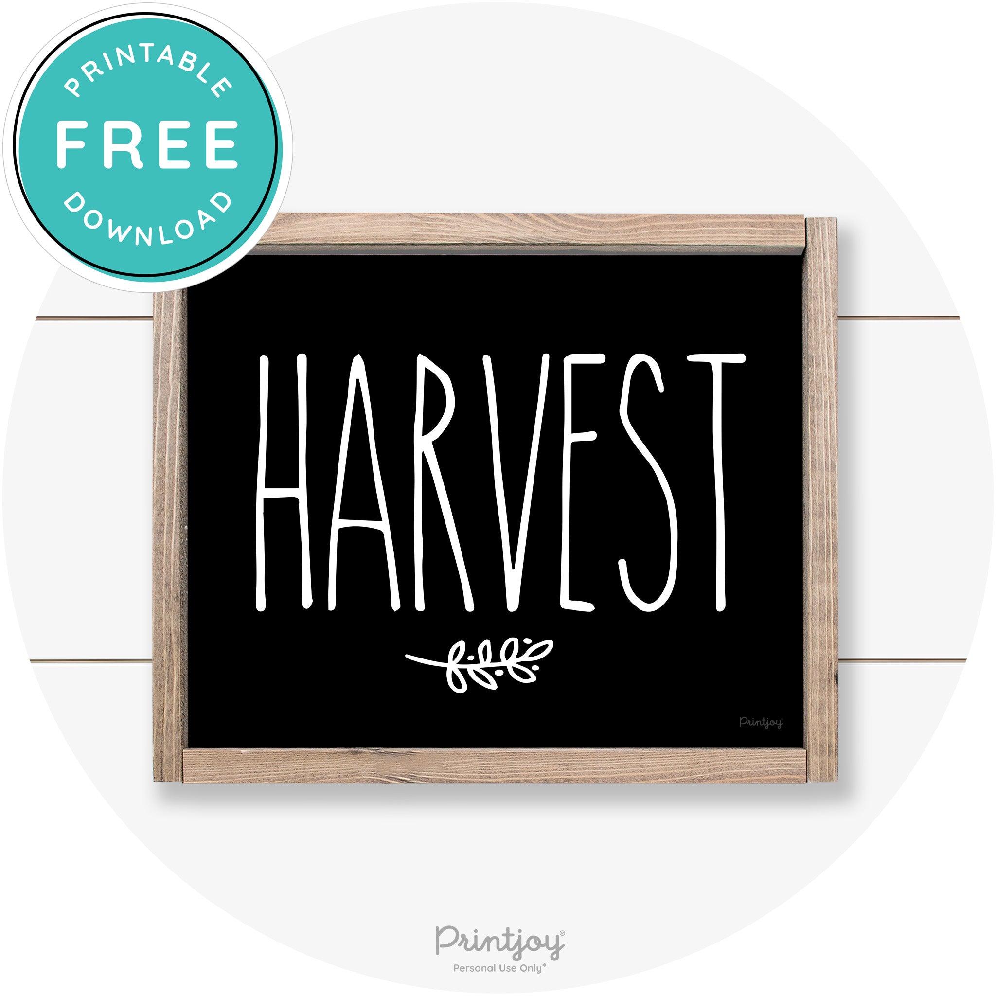 Fall Harvest Tall Letting Cute Farmhouse Wall Art Printable