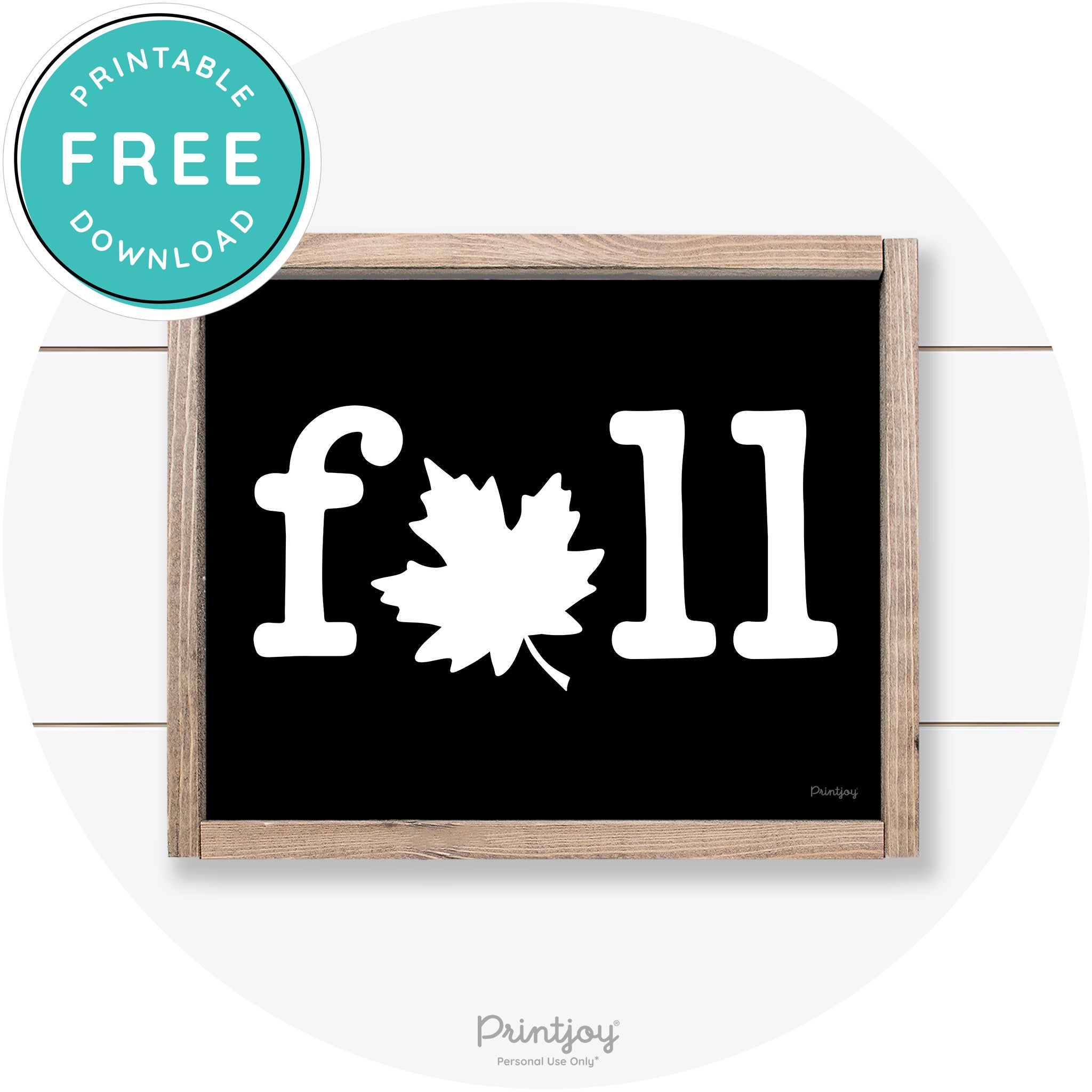 Fall Maple Leaf Cute Modern Farmhouse Wall Art Free Printable