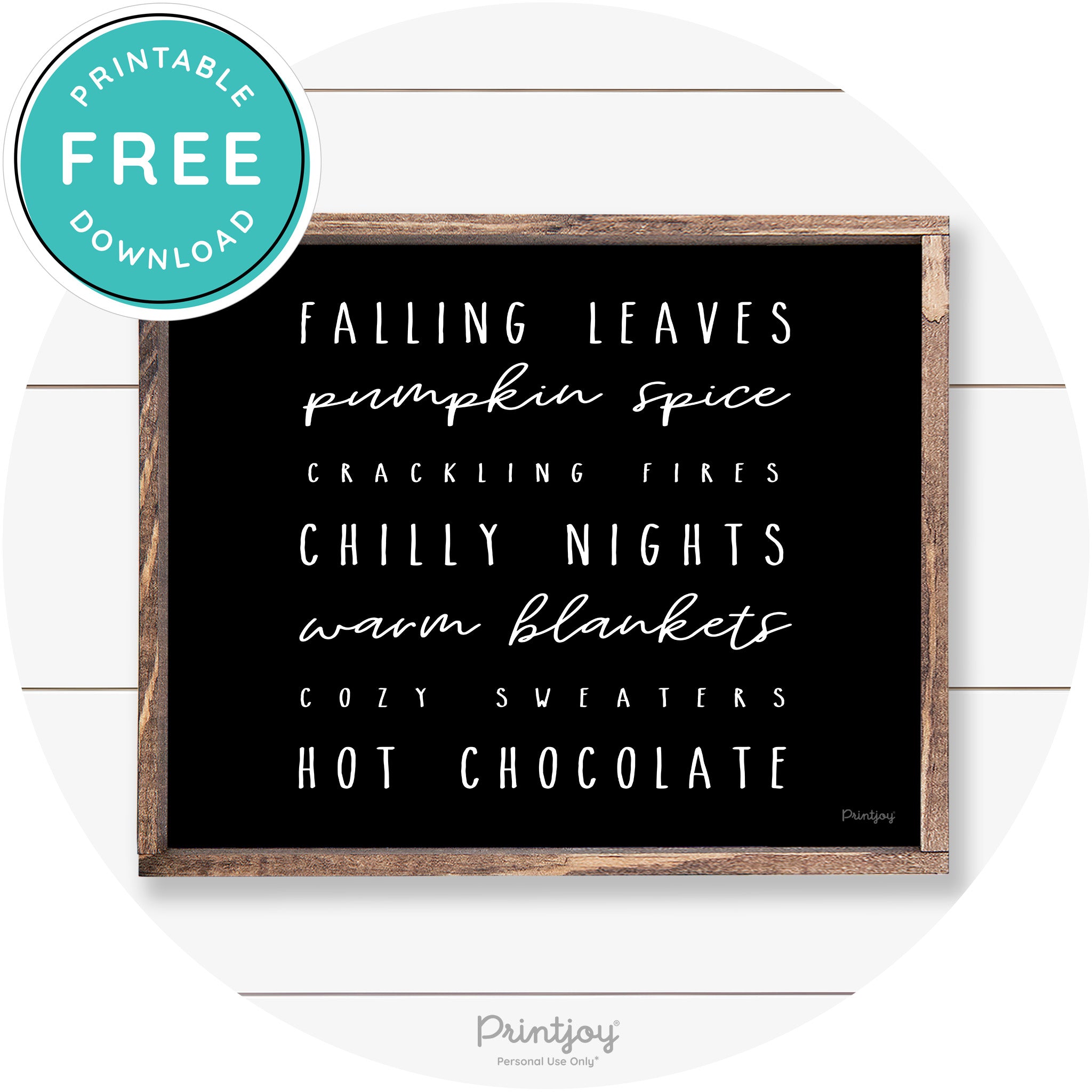 Fall Favorite Things Cute Farmhouse Autumn Wall Art Free Printable