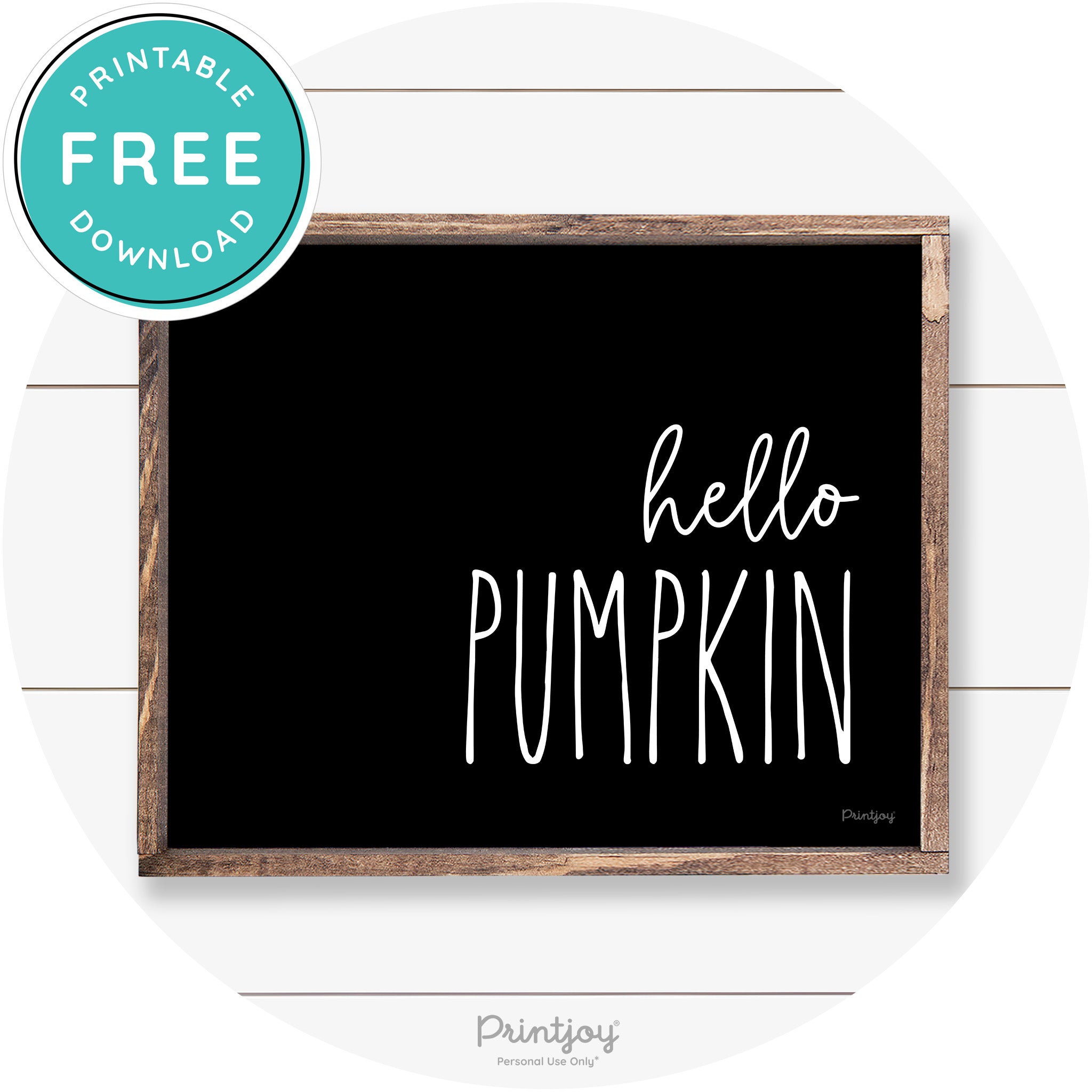 Hello Pumpkin Cute Fun Simple Farmhouse Wall Art Free Printable