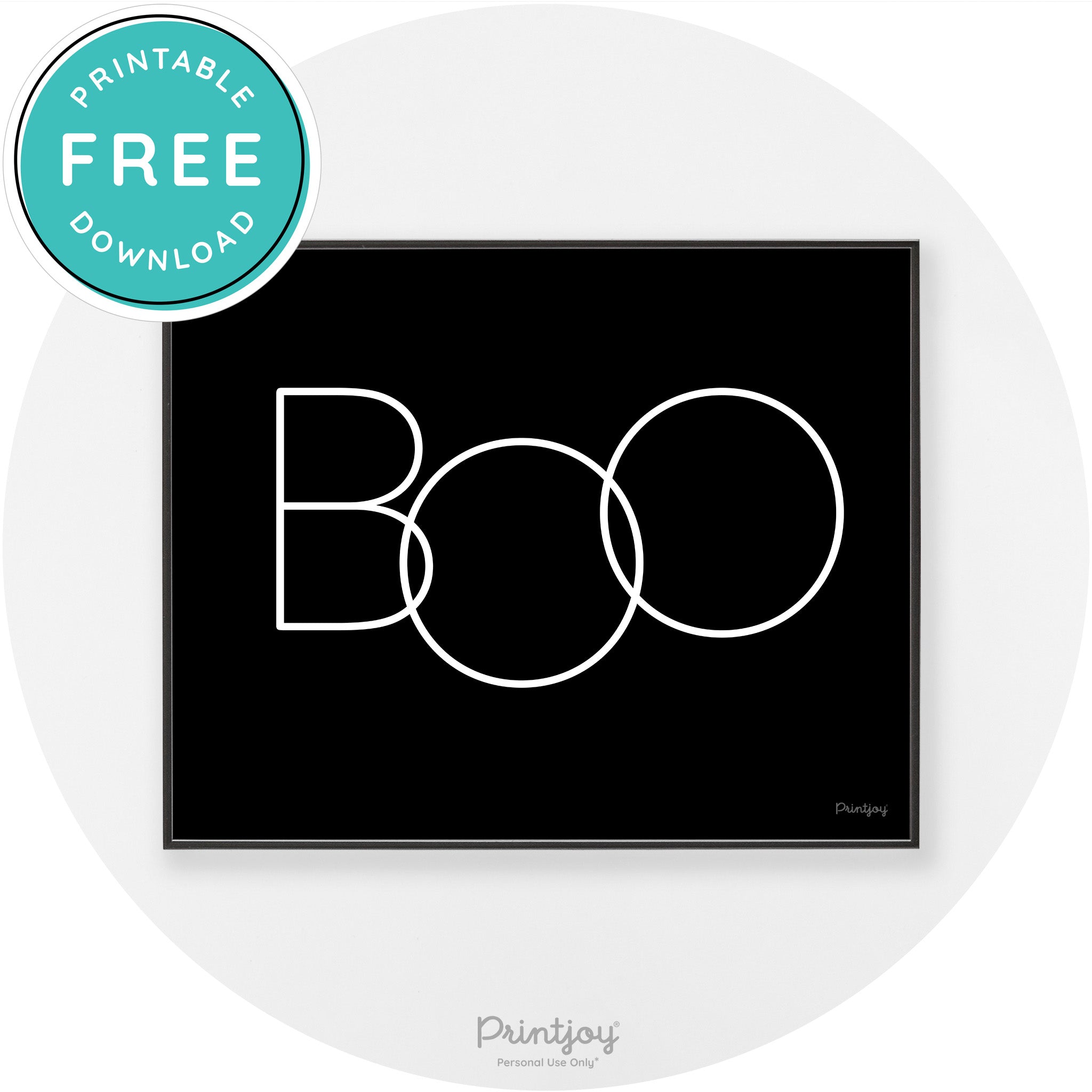 Halloween Cute Boo Modern Chic Wall Art Decor Free Printable - Printjoy