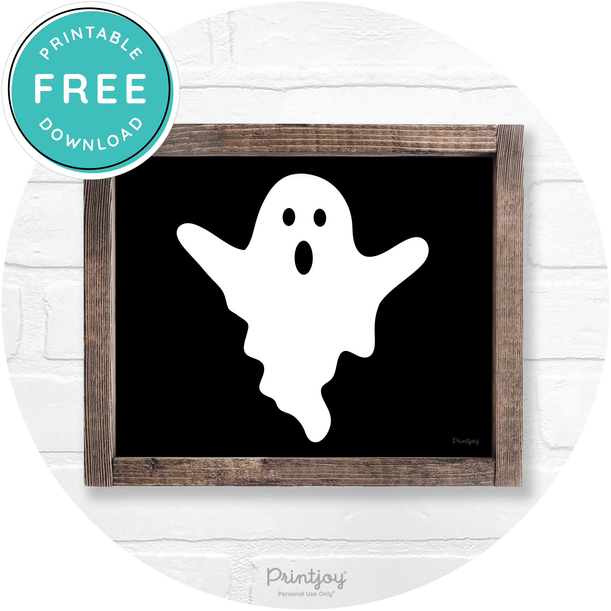 Halloween Cute Ghost Rustic Farmhouse Wall Art Free Printable