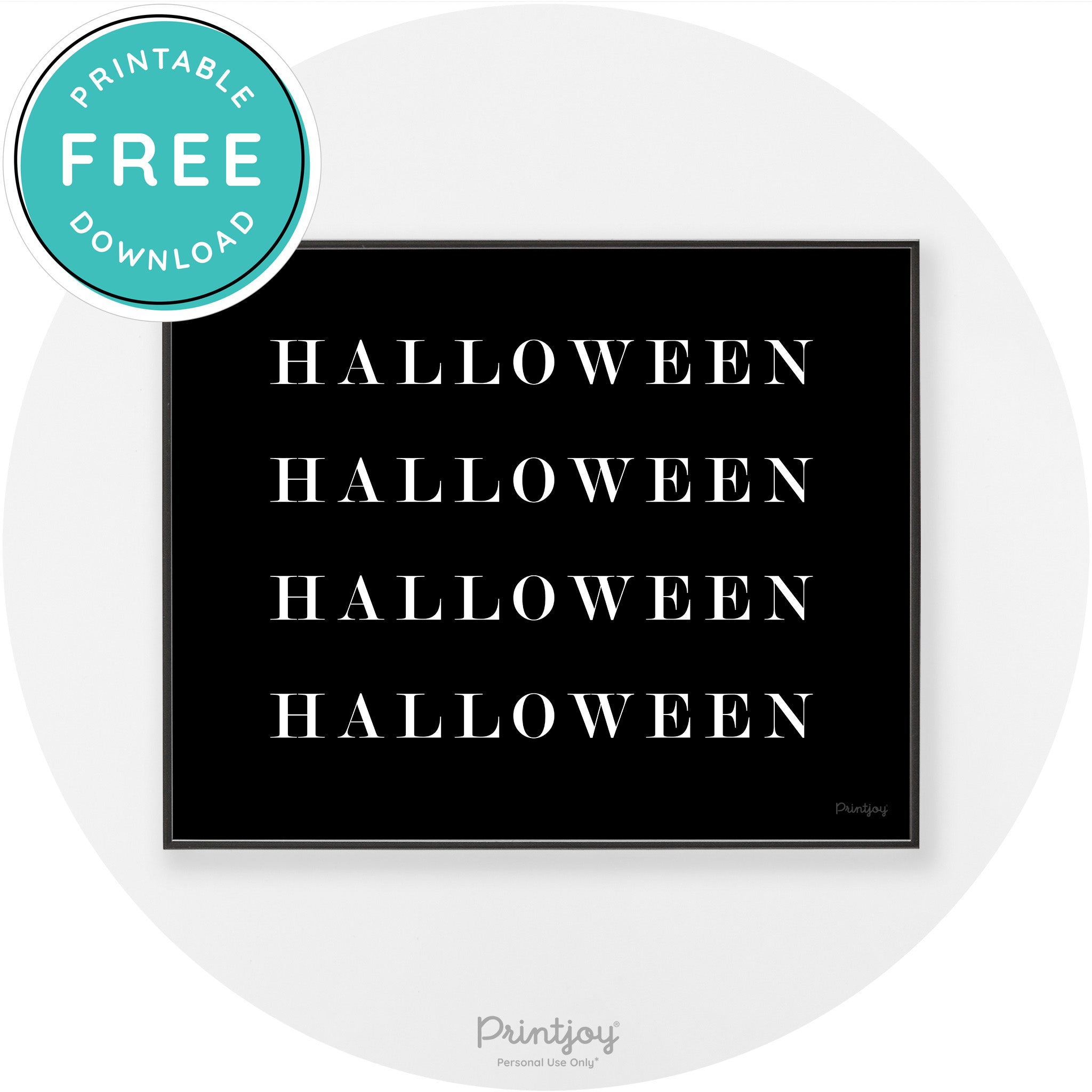 Halloween Cute Pattern Modern Chic Wall Art Decor Printable