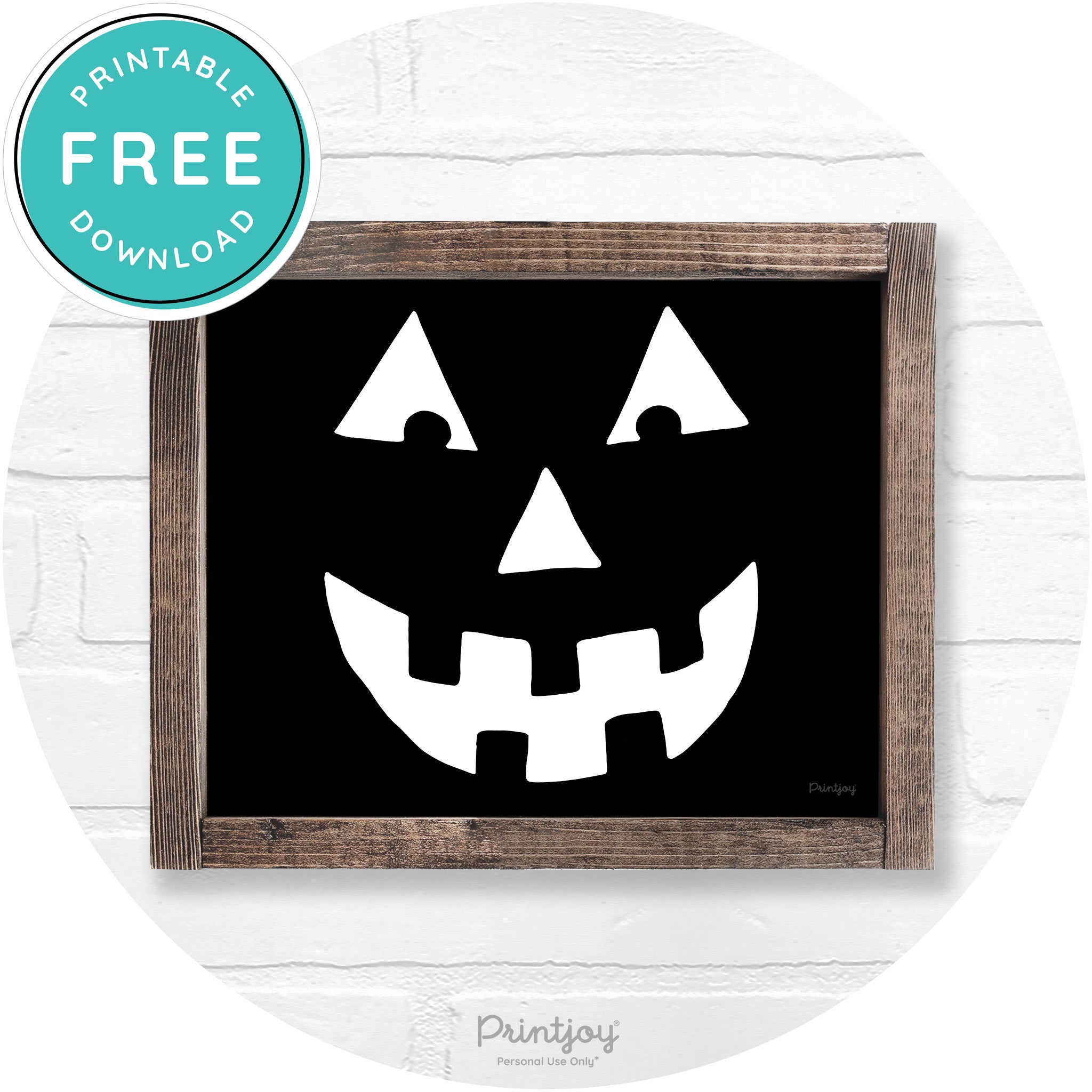 Jack O Lantern Halloween Rustic Farmhouse Wall Art Printable