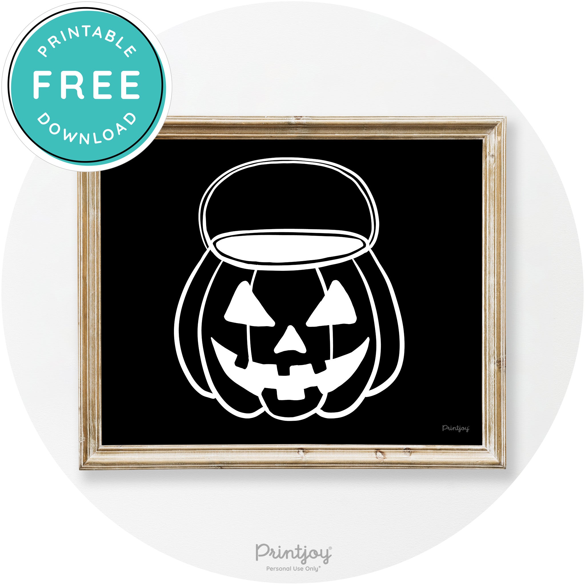 Jack O Lantern Treat Bucket Vintage Halloween Wall Art Free Printable