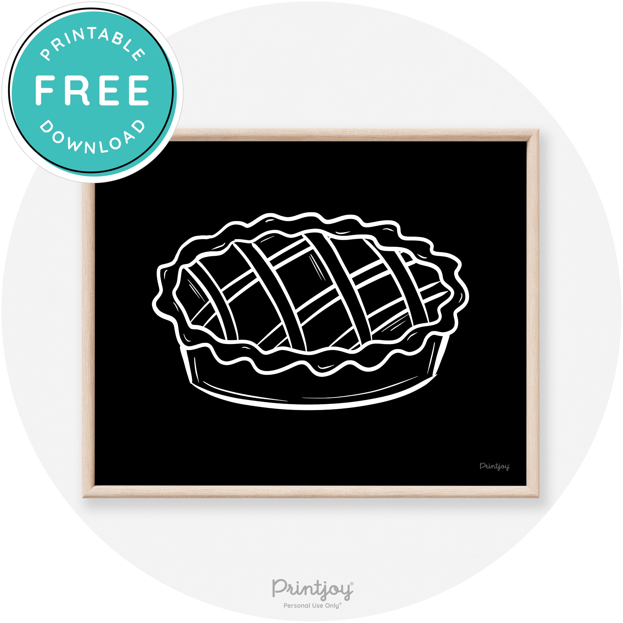 Pie Drawing Thanksgiving Modern Transitional Wall Art Free Printable
