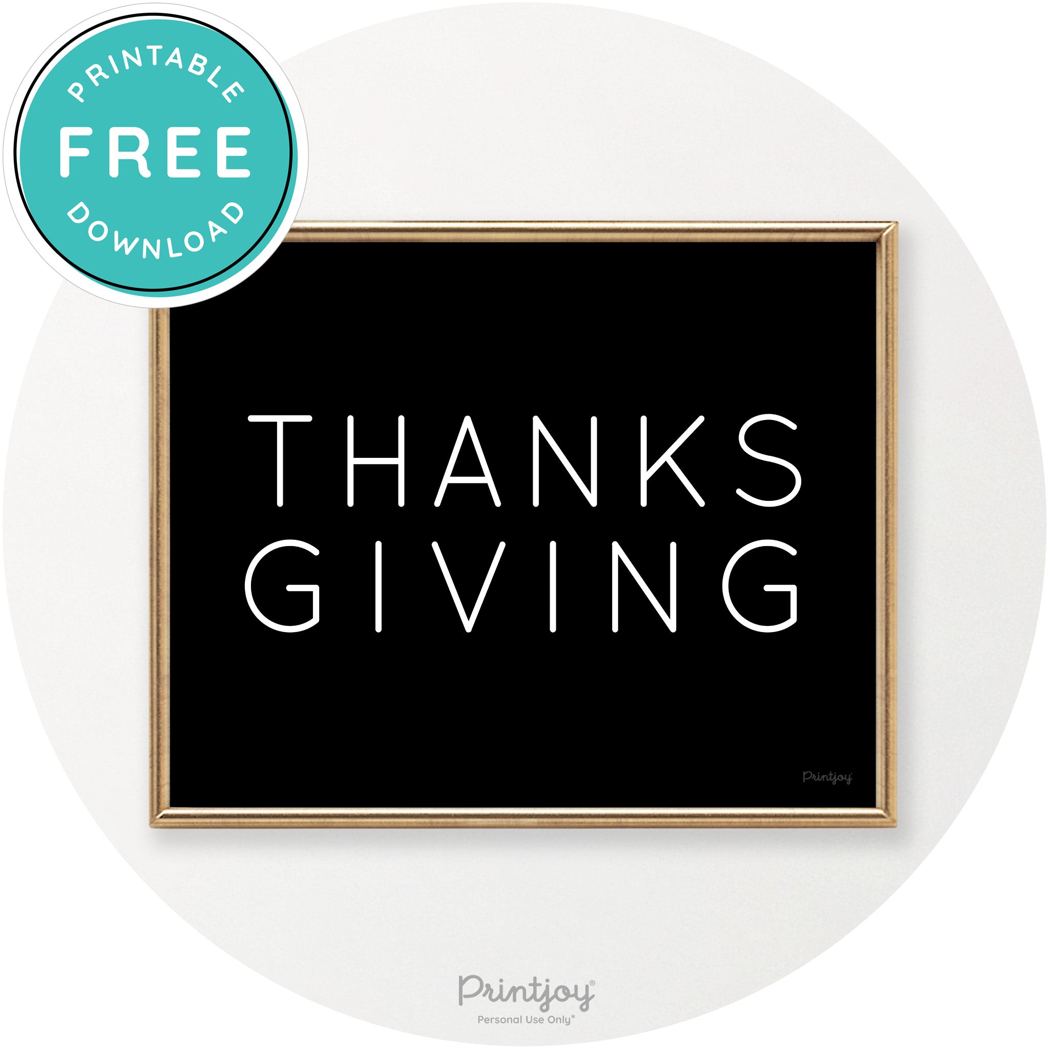 Thanksgiving Cute Typography Modern Chic Wall Art Printable