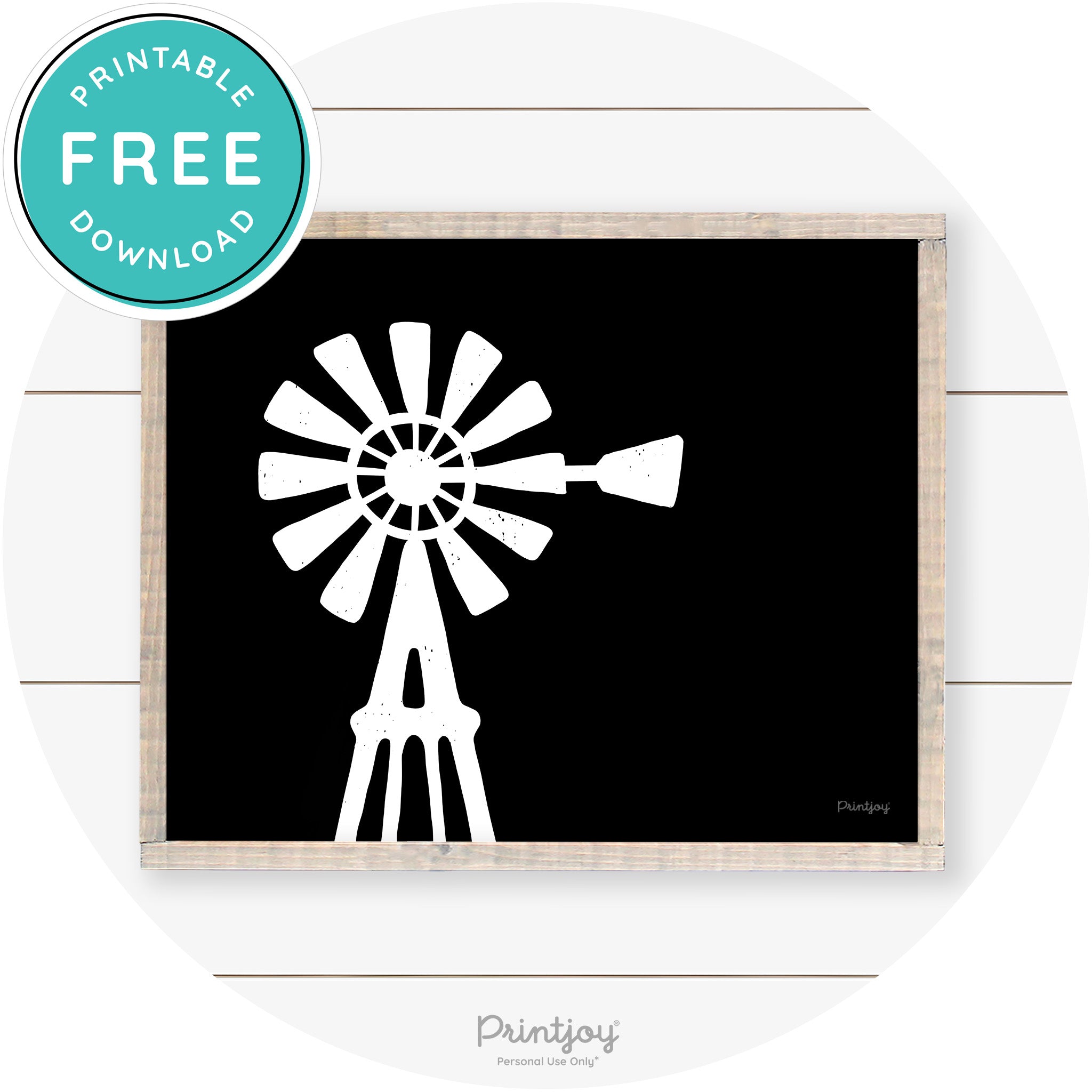 Windmill Rustic Farmhouse Living Room Wall Art Decor Free Printable
