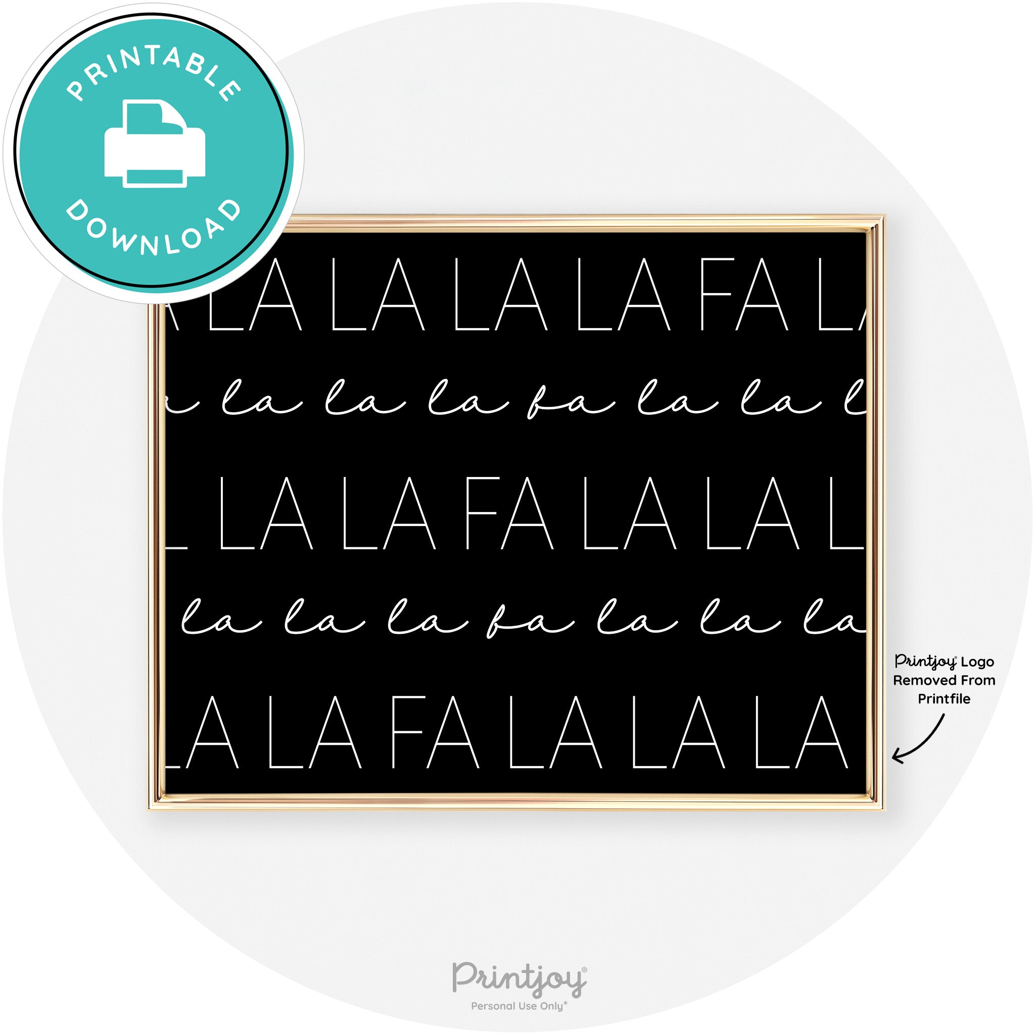 Fa La La Pattern Cute Modern Chic Wall Art Decor Free Printable