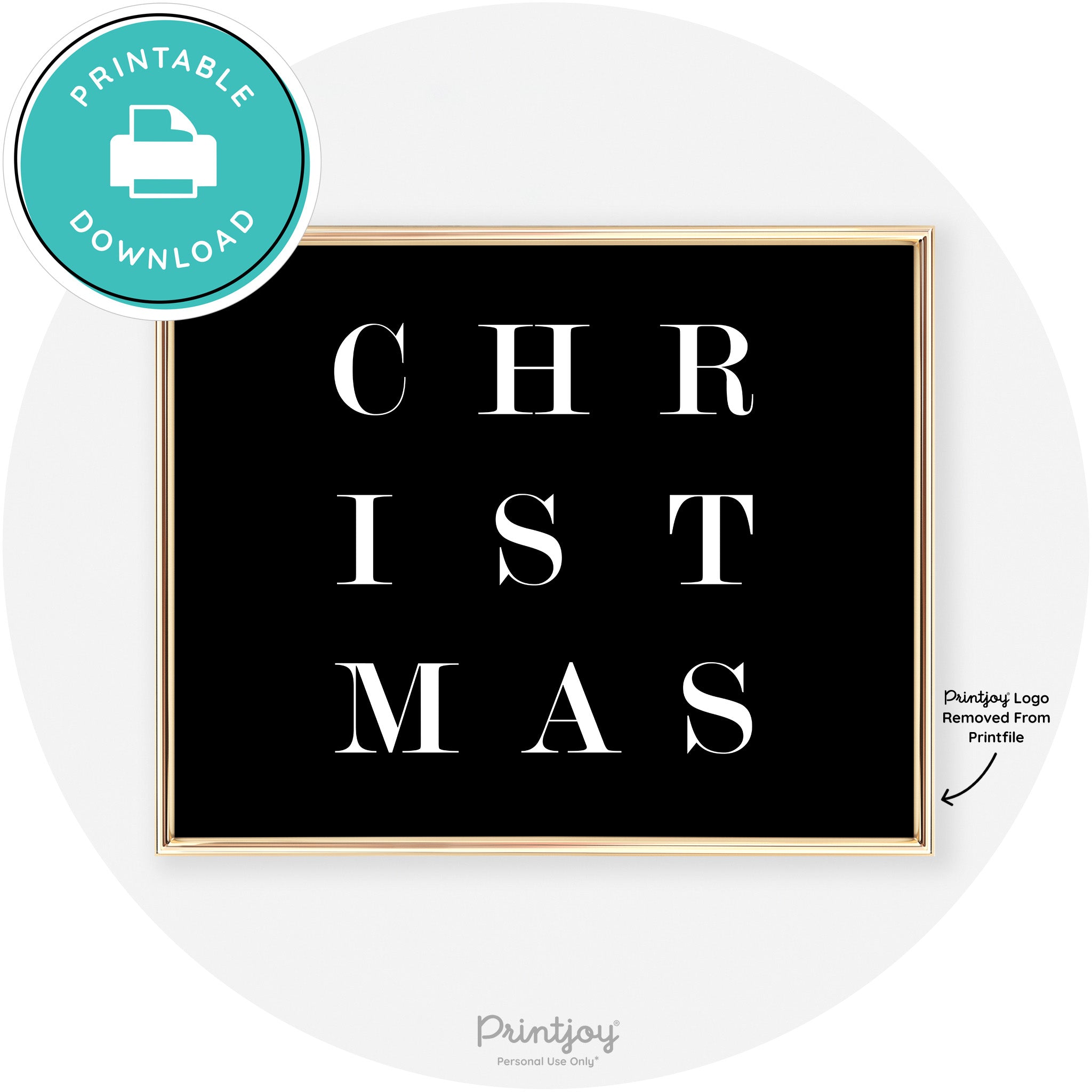 Christmas Typography Cute Modern Chic Decor Wall Art Free Printable