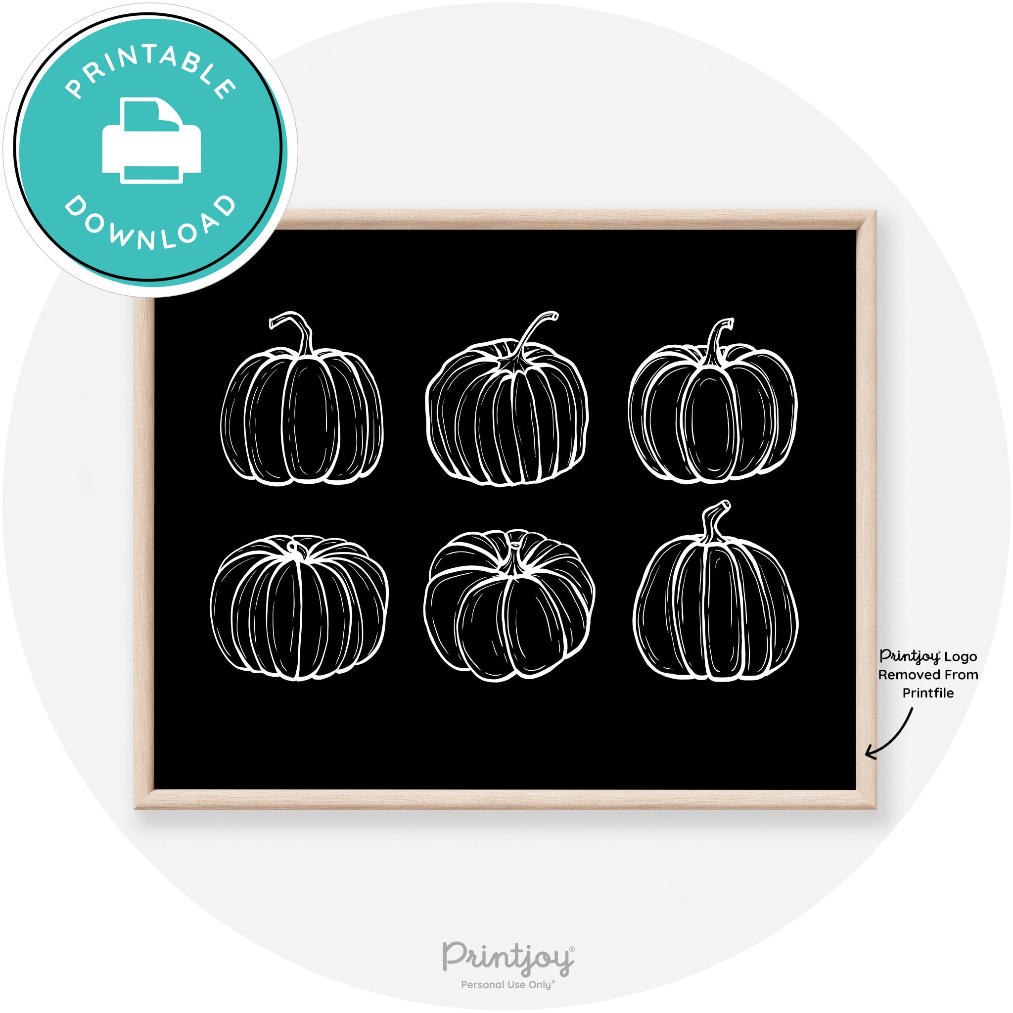 Fall Pumpkin Drawings Transitional Decor Wall Art Free Printable