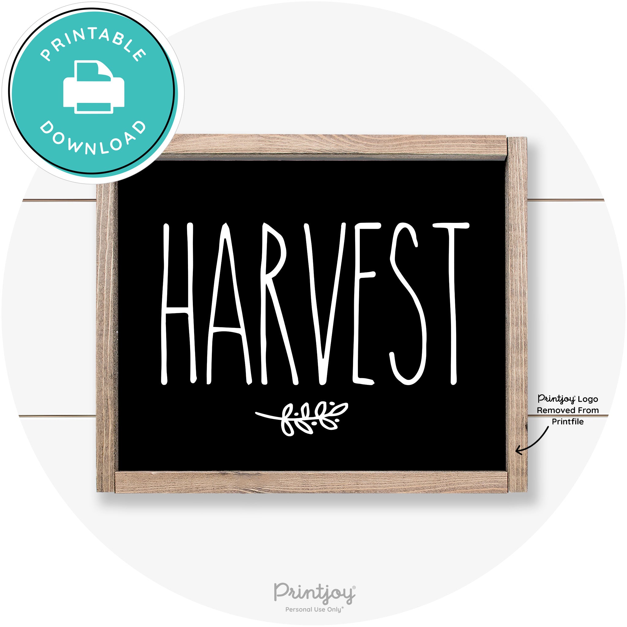 Fall Harvest Tall Letting Cute Farmhouse Wall Art Printable