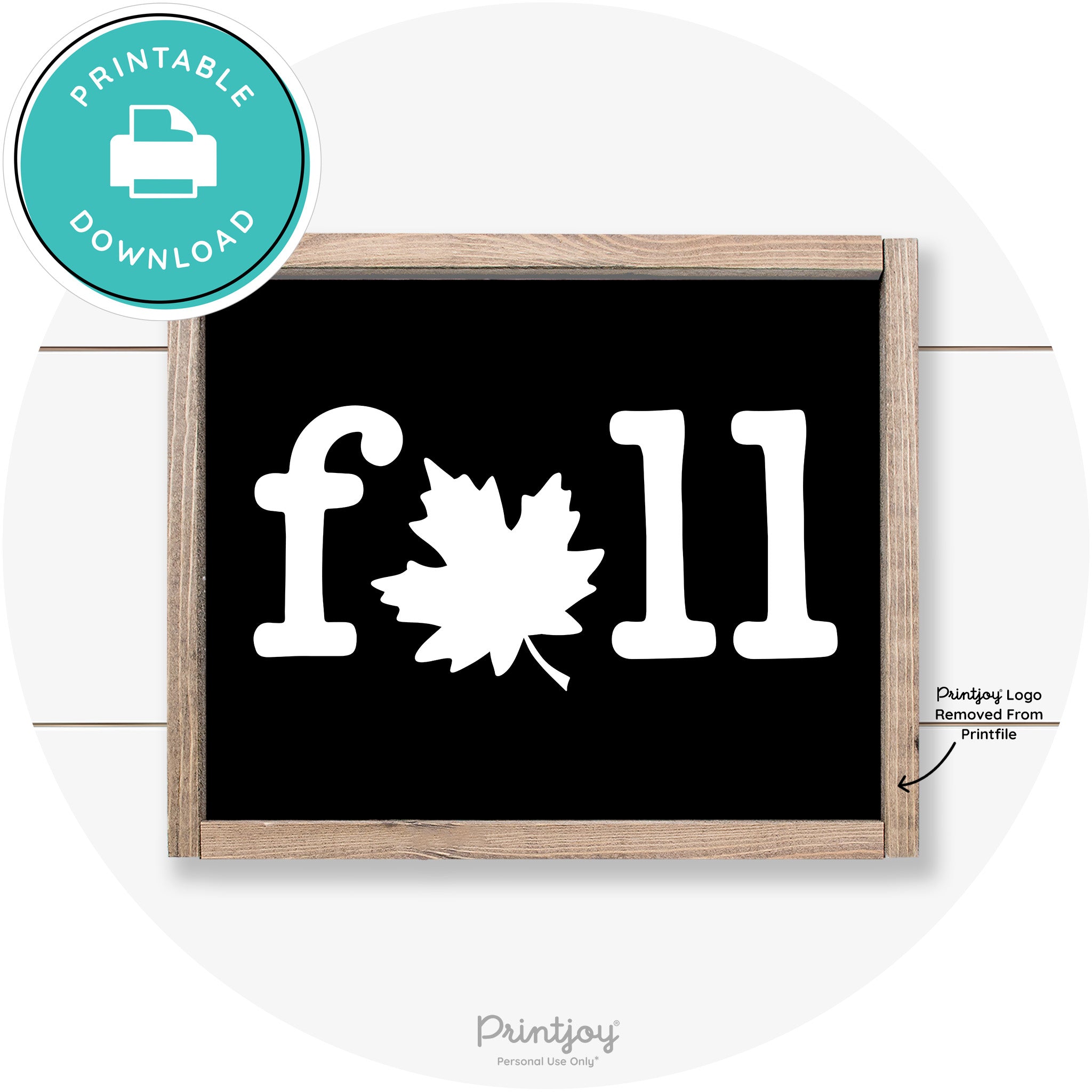 Fall Maple Leaf Cute Modern Farmhouse Wall Art Free Printable