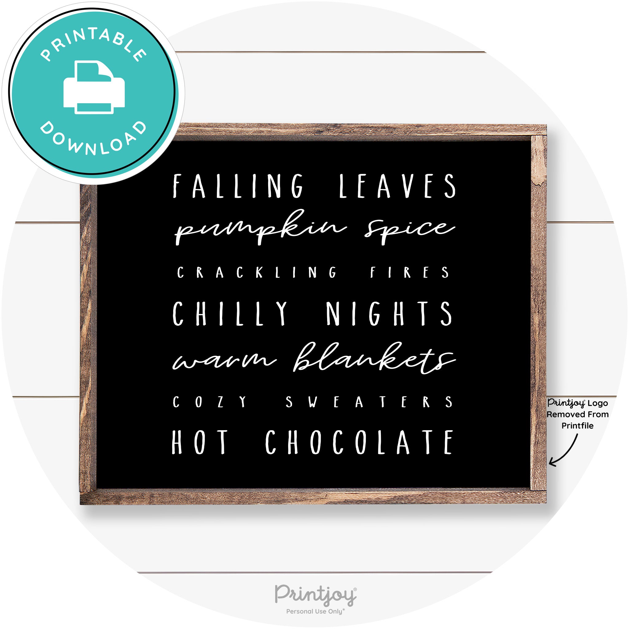 Fall Favorite Things Cute Farmhouse Autumn Wall Art Free Printable