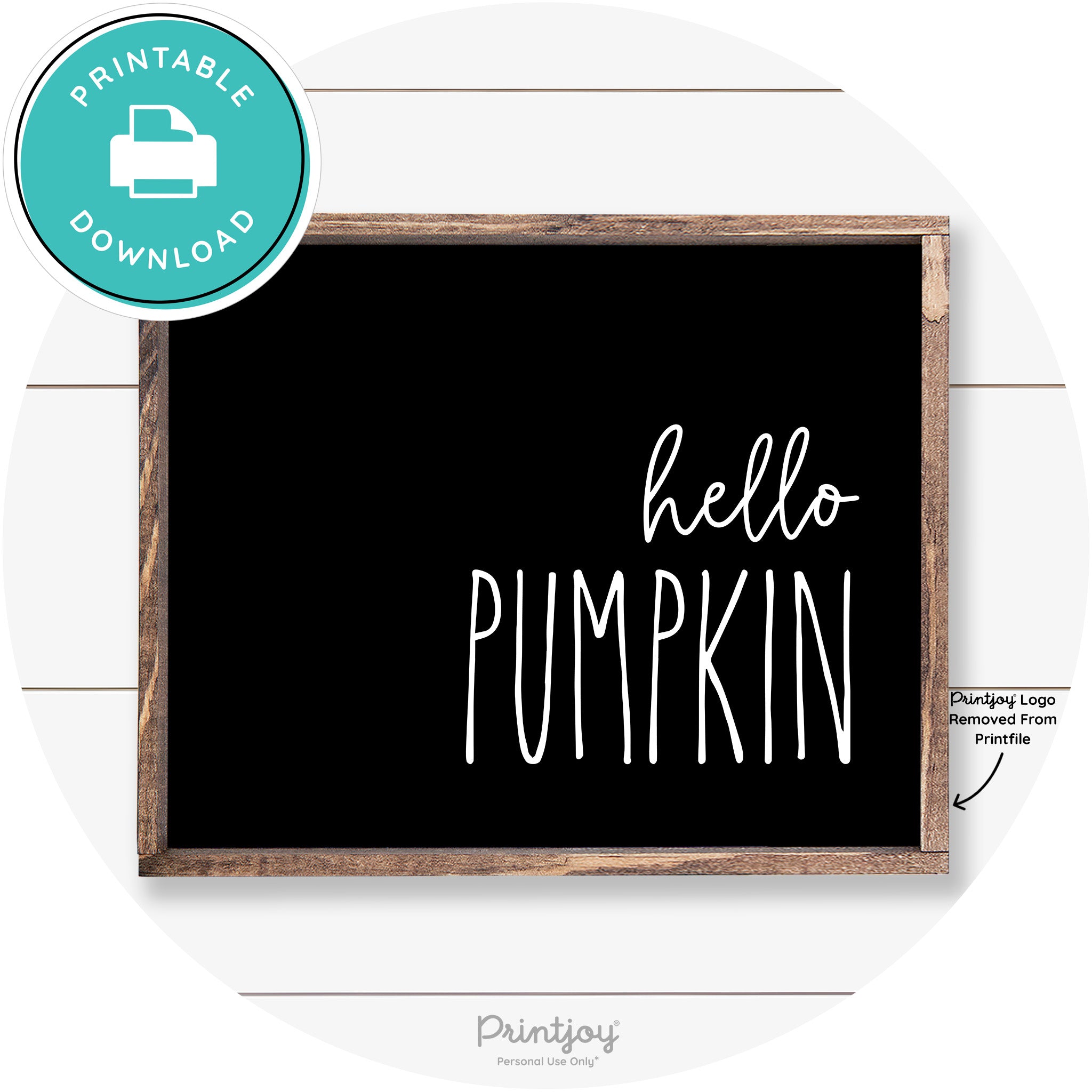 Hello Pumpkin Cute Fun Simple Farmhouse Wall Art Free Printable