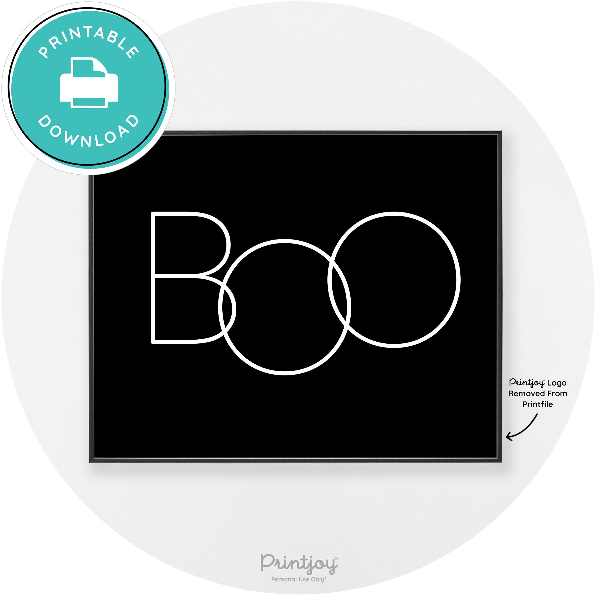 Halloween Cute Boo Modern Chic Wall Art Decor Free Printable - Printjoy