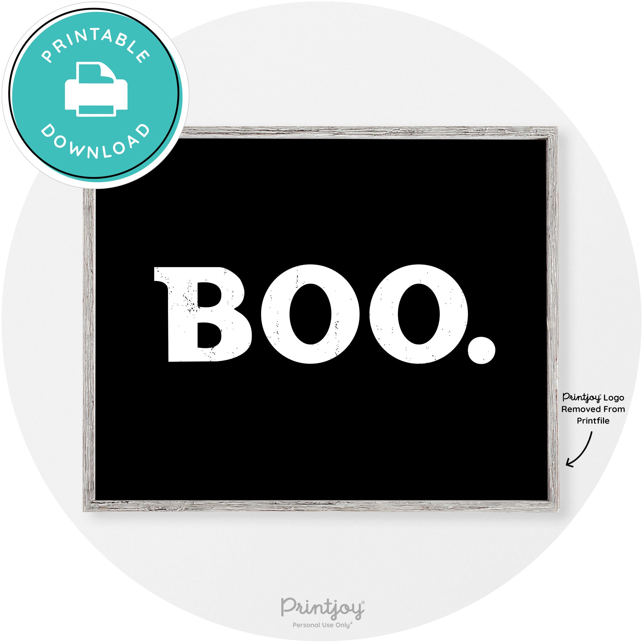 Boo Halloween Modern Vintage Wall Art Decor Free Printable