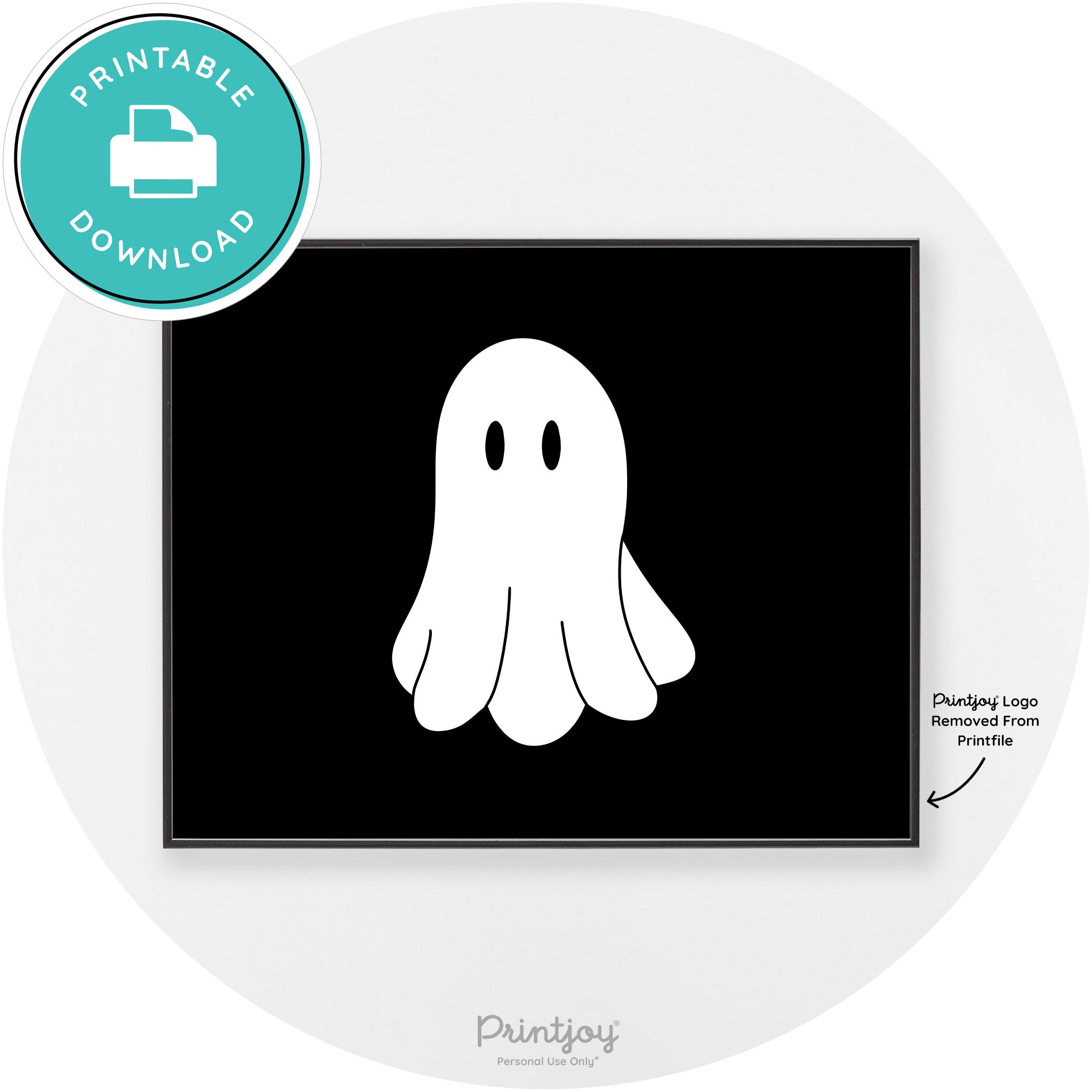 Halloween Cute Ghost Modern Chic Wall Art Decor Free Printable - Printjoy