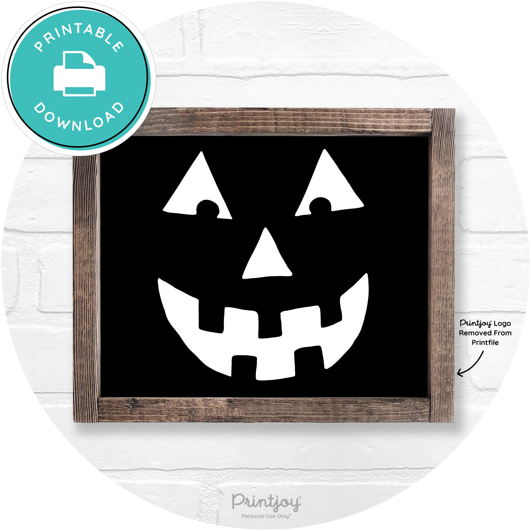 Jack O Lantern Halloween Rustic Farmhouse Wall Art Printable
