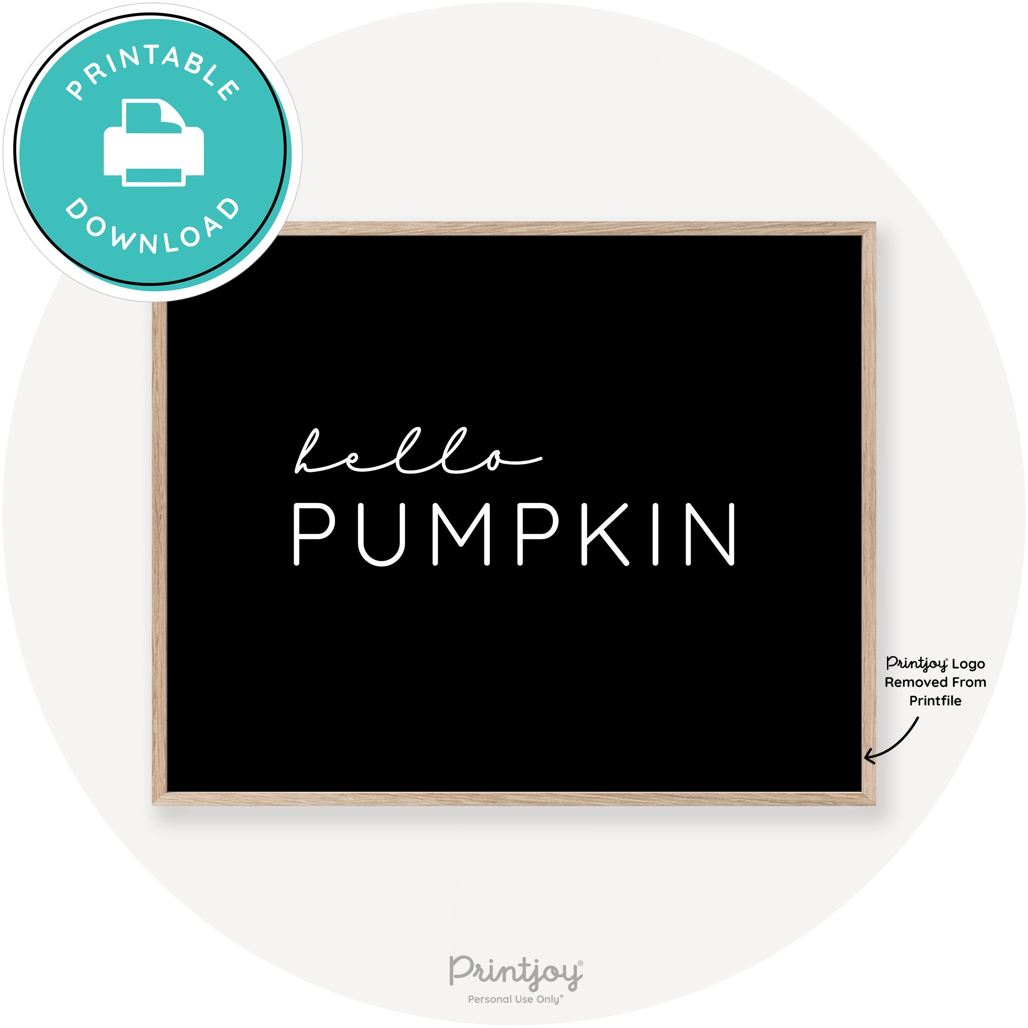 Hello Pumpkin Simple Cute Modern Chic Decor Wall Art Free Printable - Printjoy