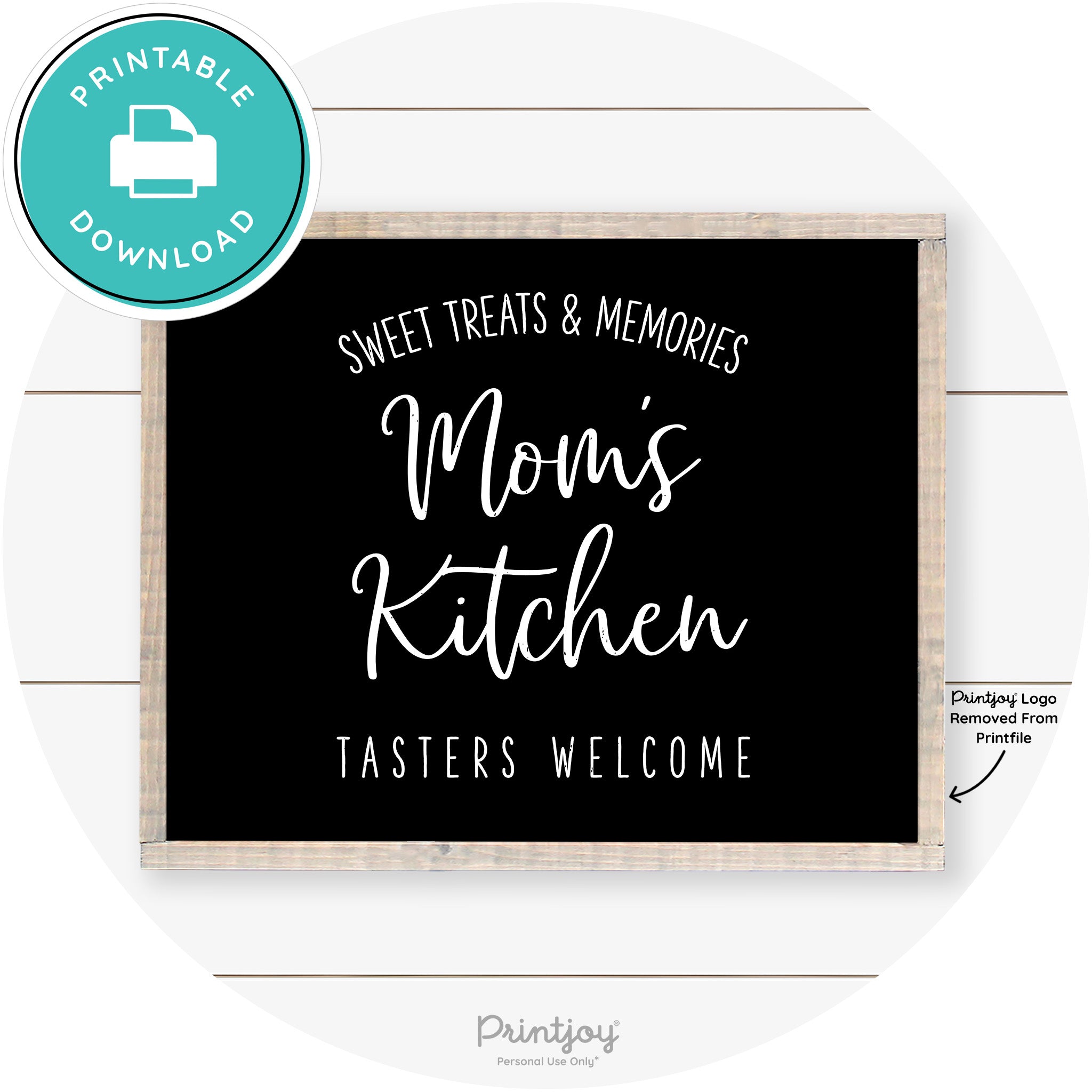 Mom's Kitchen Tasters Welcome Farmhouse Wall Art Free Printable
