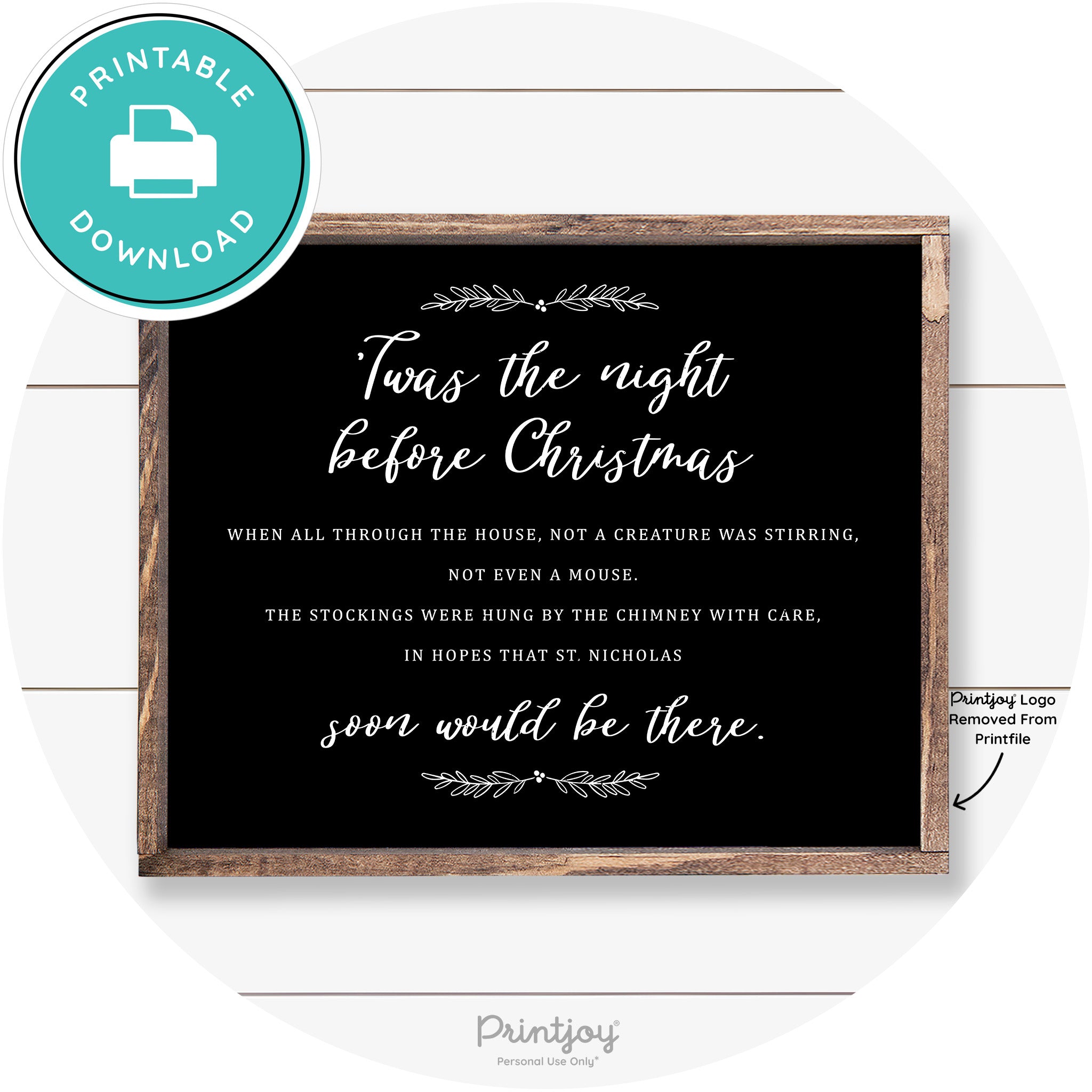 'Twas The Night Before Christmas Farmhouse Wall Art Free Printable