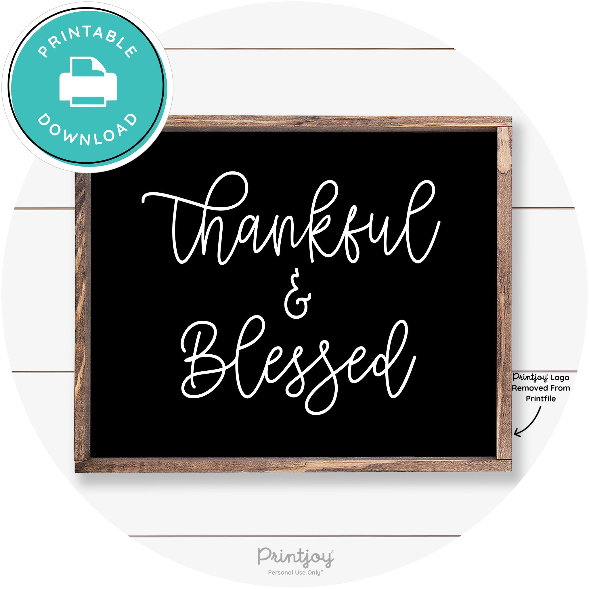 Thankful And Blessed Thanksgiving Farmhouse Wall Art Free Printable
