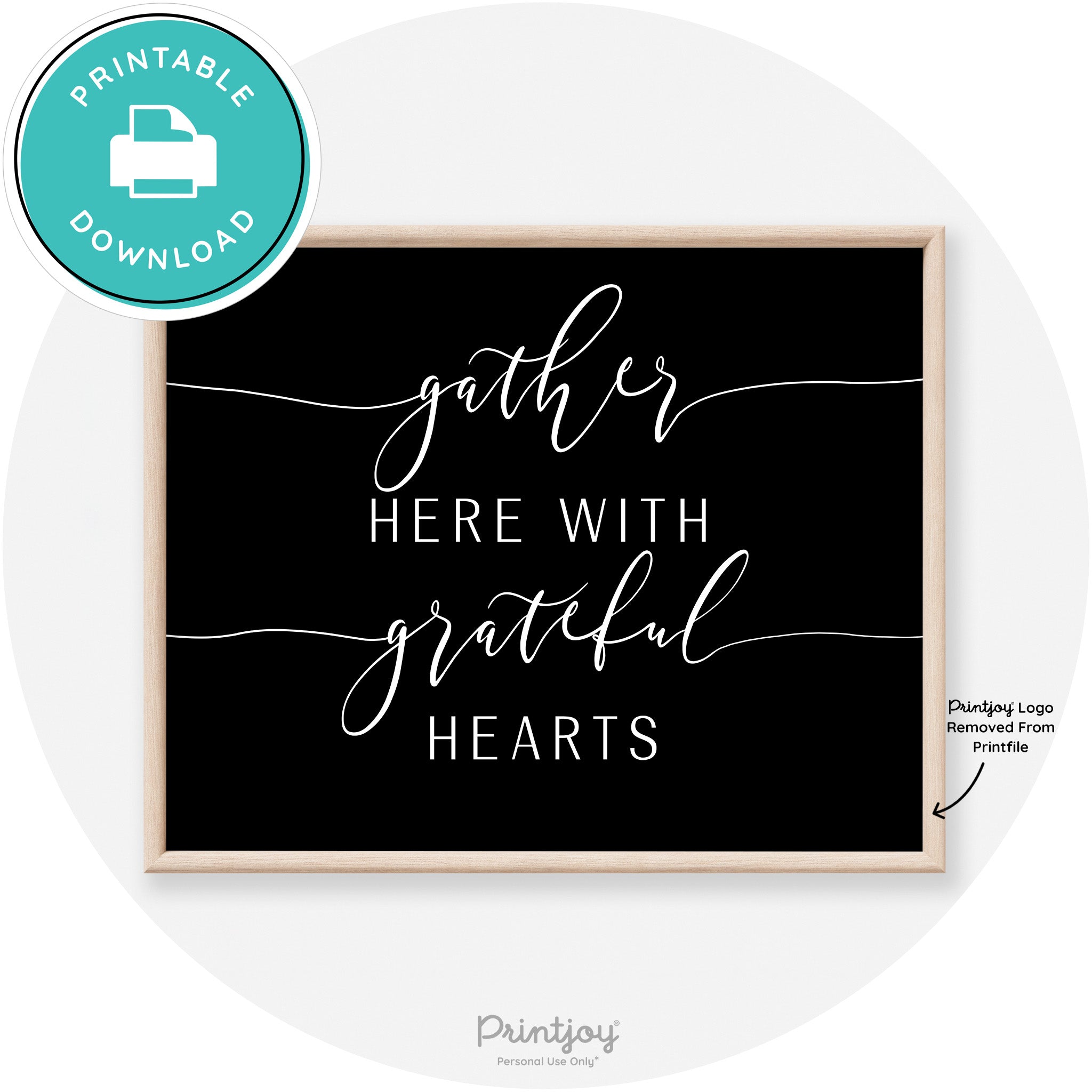 Gather Here Grateful Hearts Thanksgiving Transitional Art Free Printable - Printjoy
