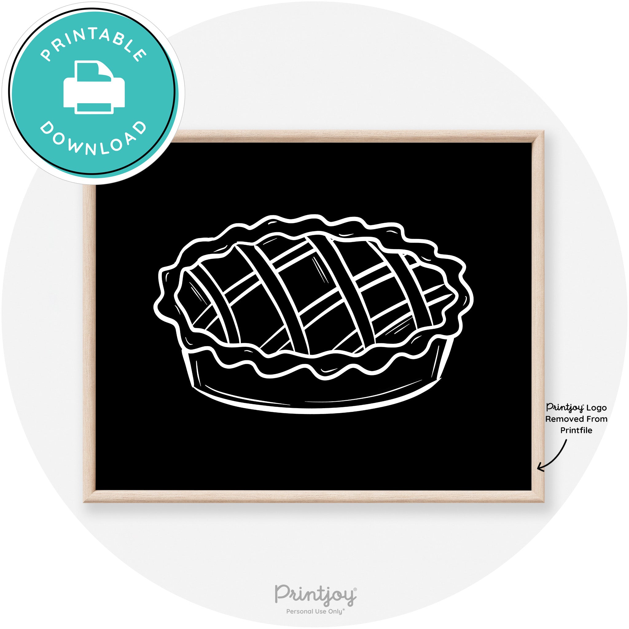 Pie Drawing Thanksgiving Modern Transitional Wall Art Free Printable
