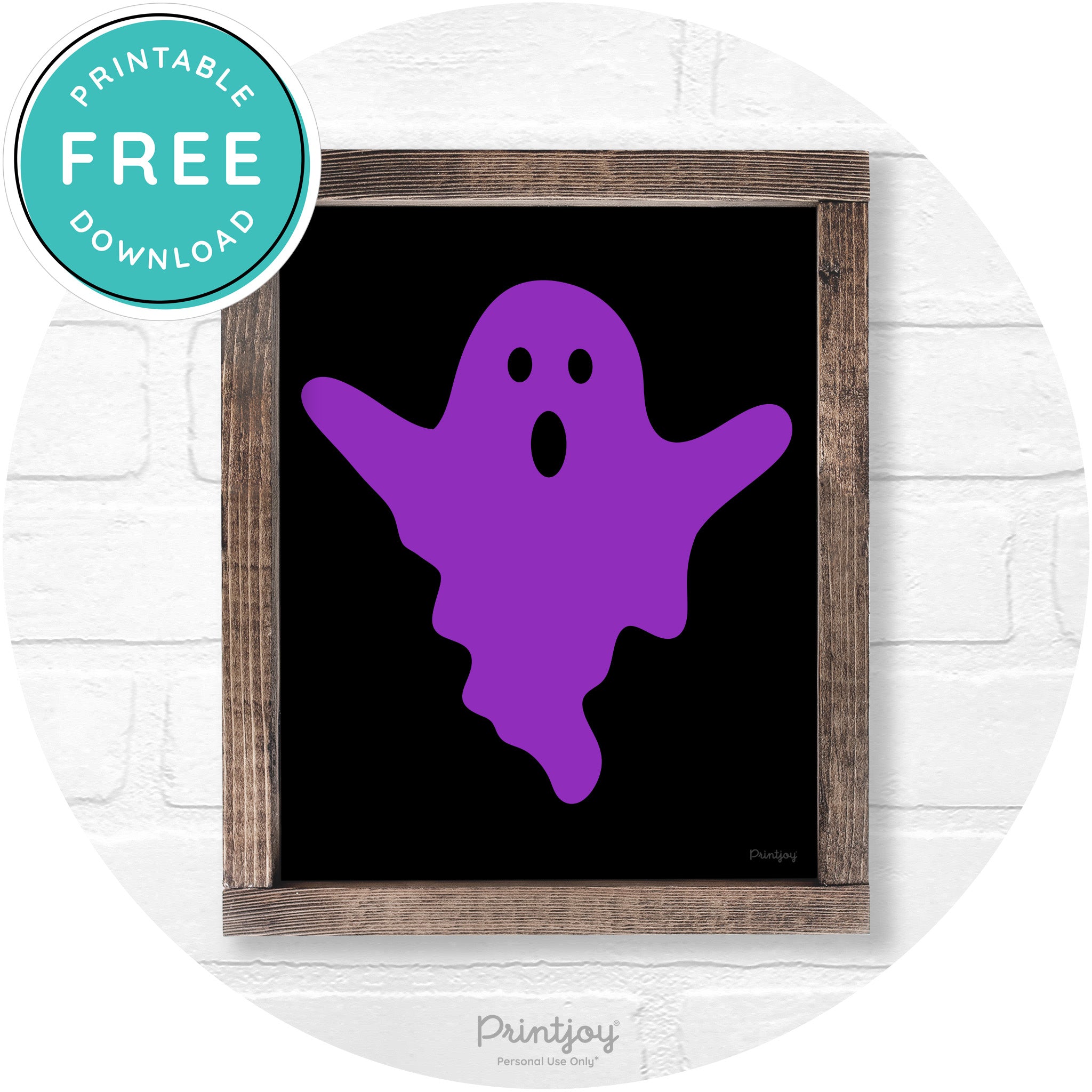 Halloween Cute Ghost Rustic Farmhouse Wall Art Free Printable
