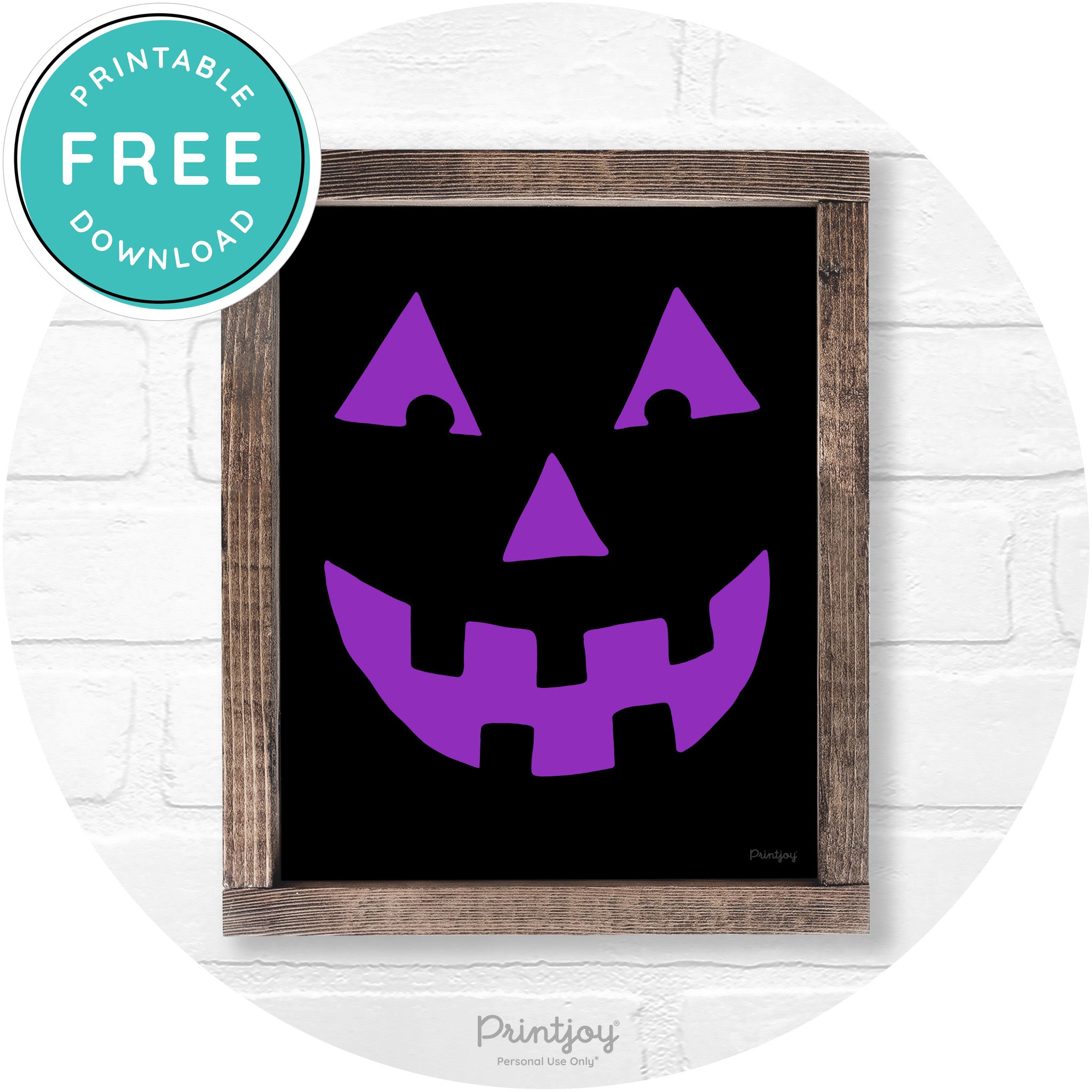 Jack O Lantern Halloween Rustic Farmhouse Wall Art Printable