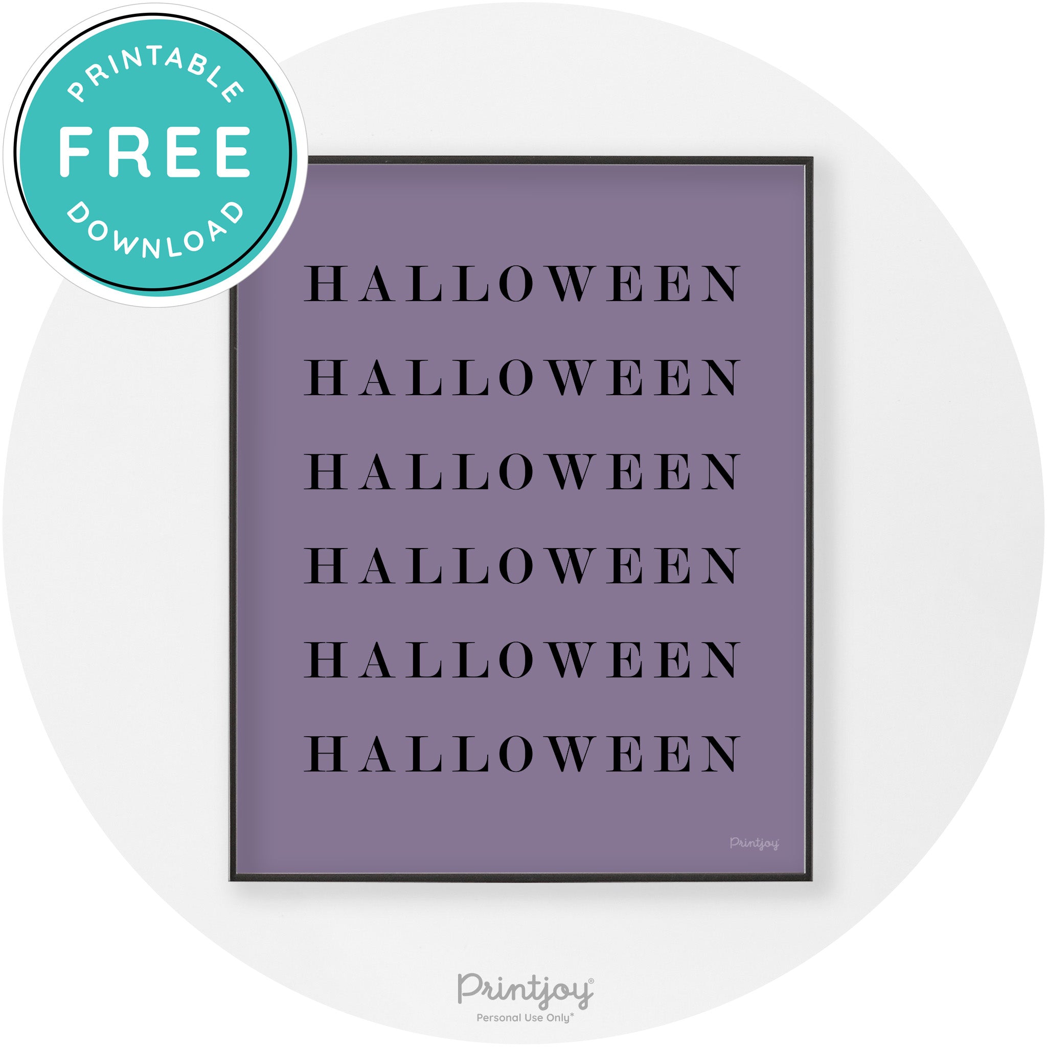 Halloween Cute Pattern Modern Chic Wall Art Decor Printable