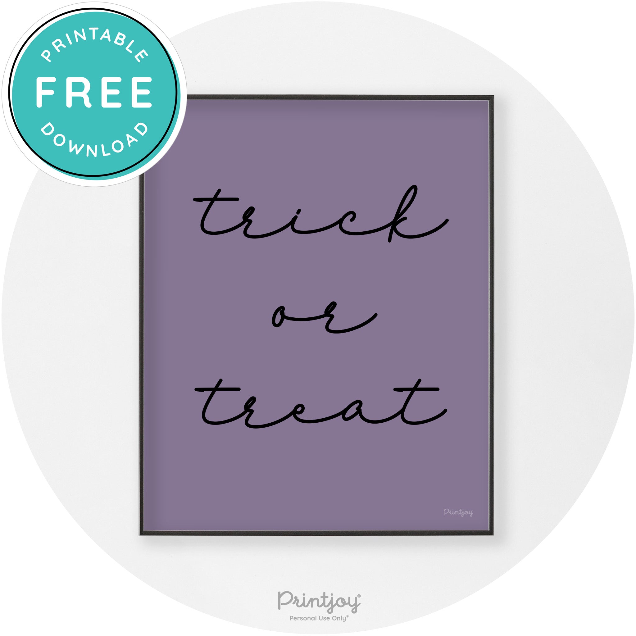 Halloween Cute Trick Or Treat Modern Chic Wall Art Printable - Printjoy