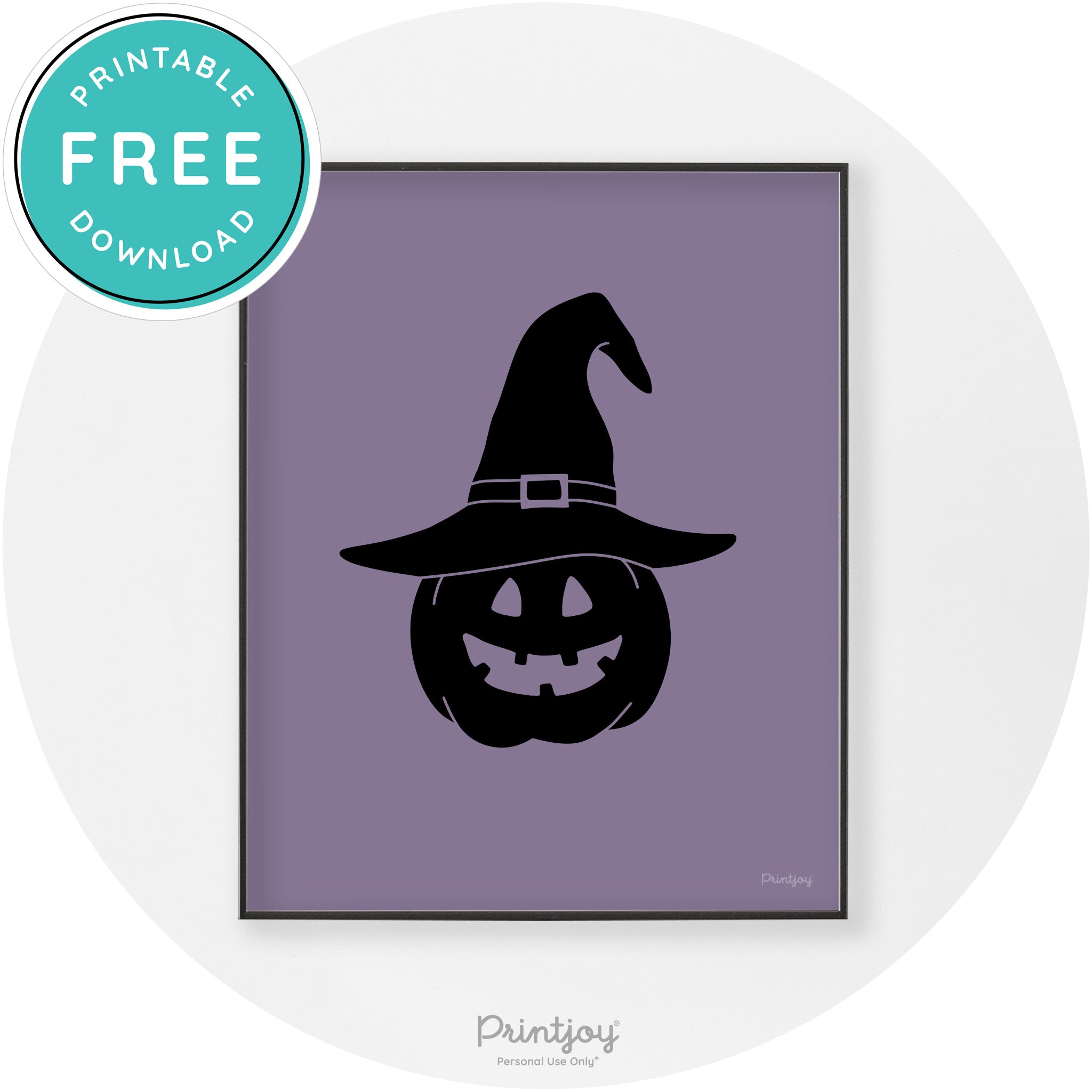 Halloween Cute Witch Jack O Lantern Chic Wall Art Printable