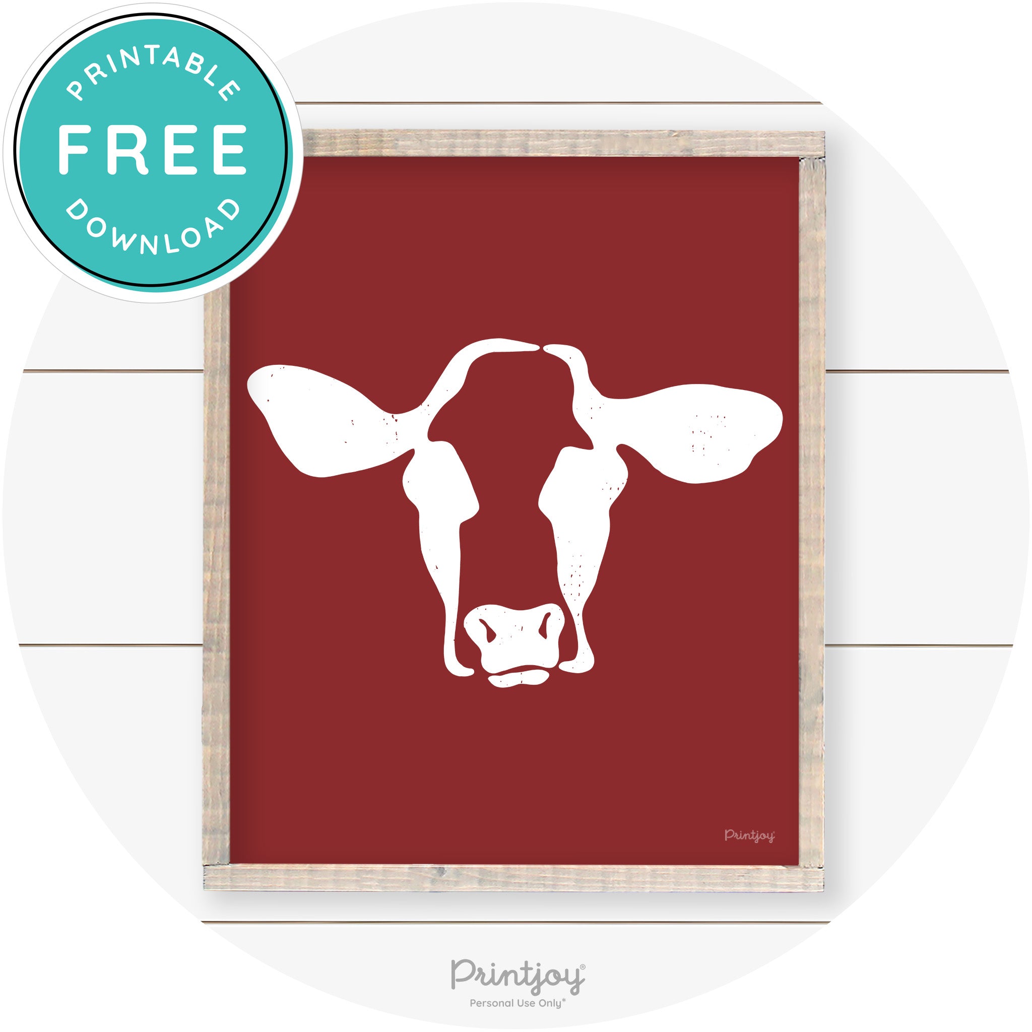 Cow Rustic Farmhouse Living Room Wall Art Decor Free Printable